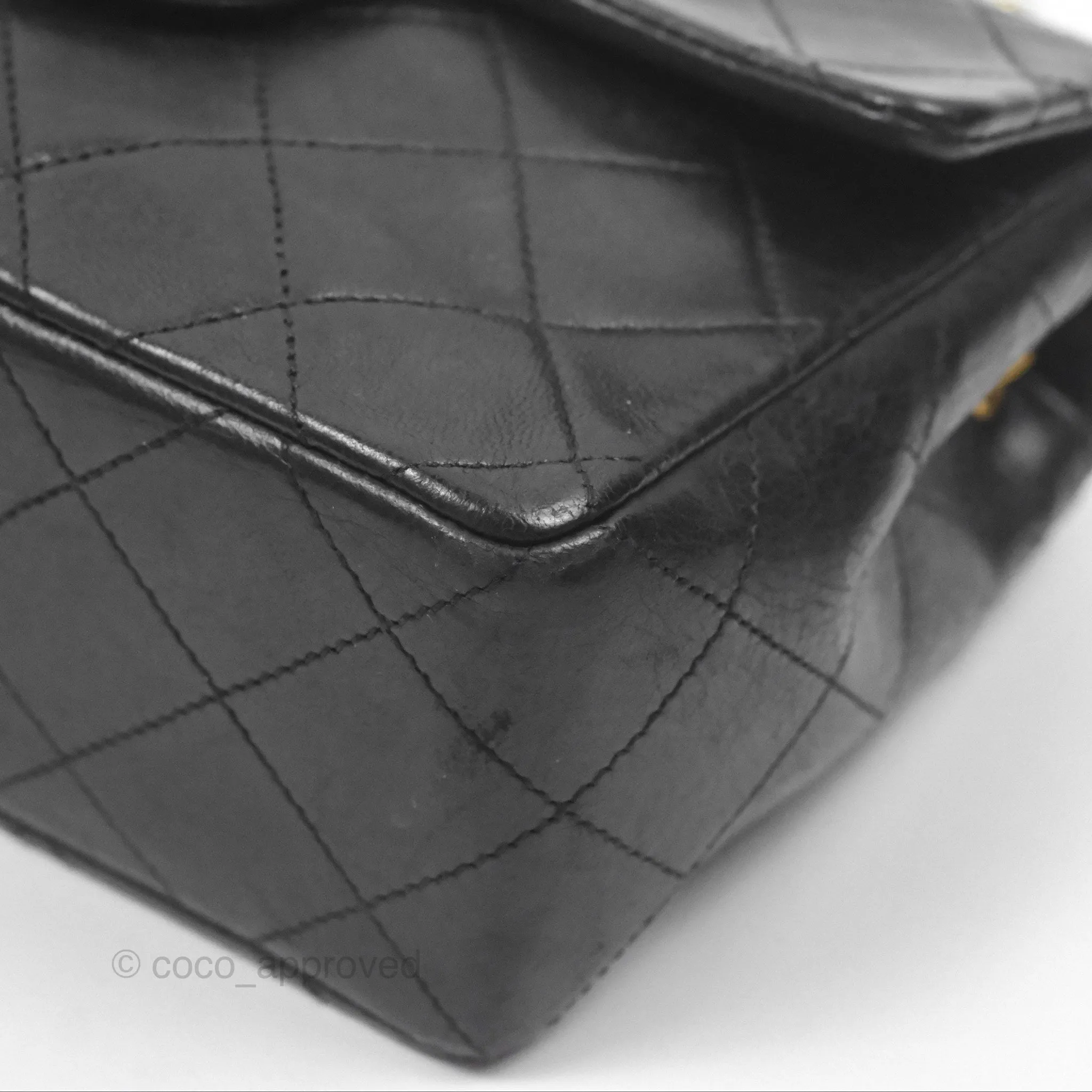 Chanel Vintage Mini Square Black Lambskin 24K Gold Hardware