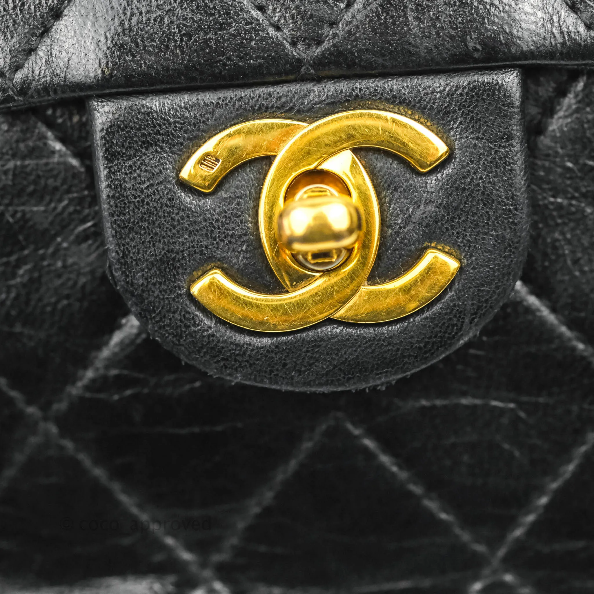 Chanel Vintage Mini Square Black Lambskin 24K Gold Hardware