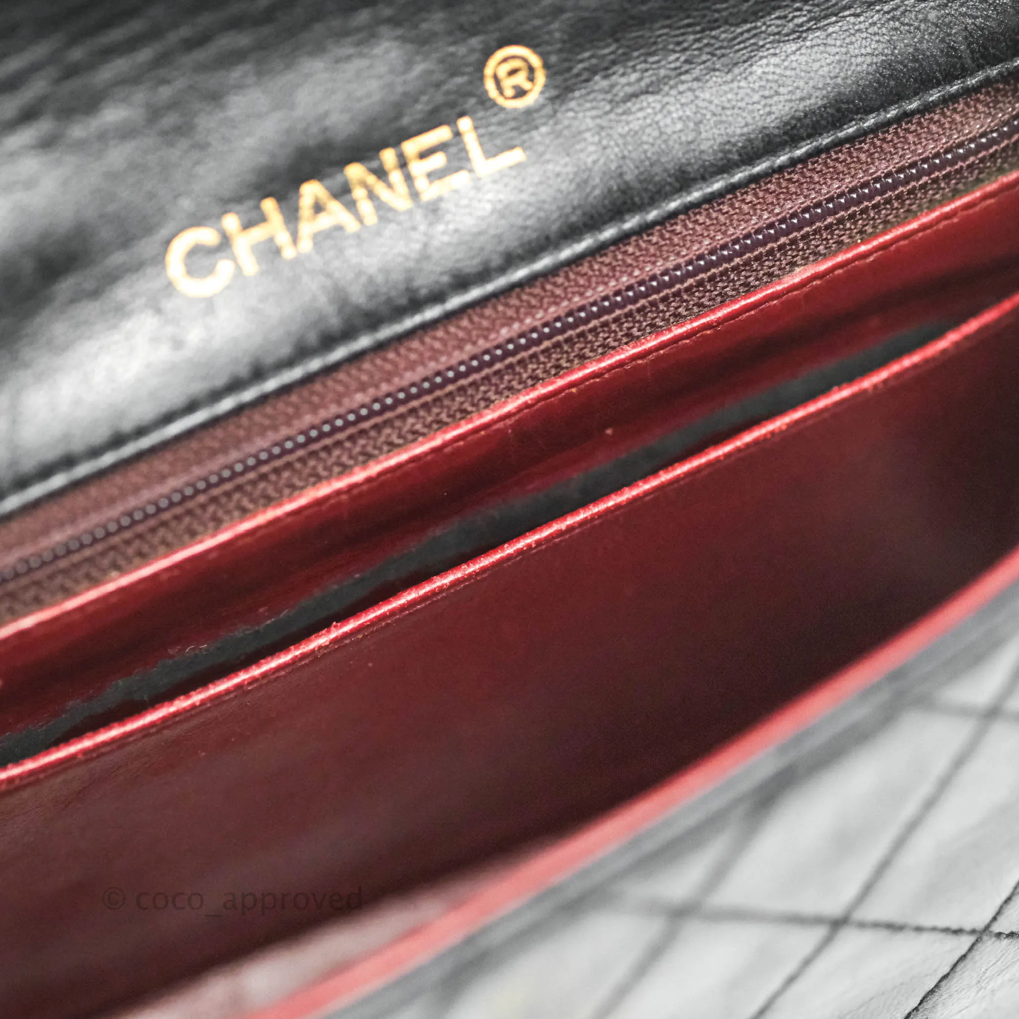 Chanel Vintage Mini Square Black Lambskin 24K Gold Hardware