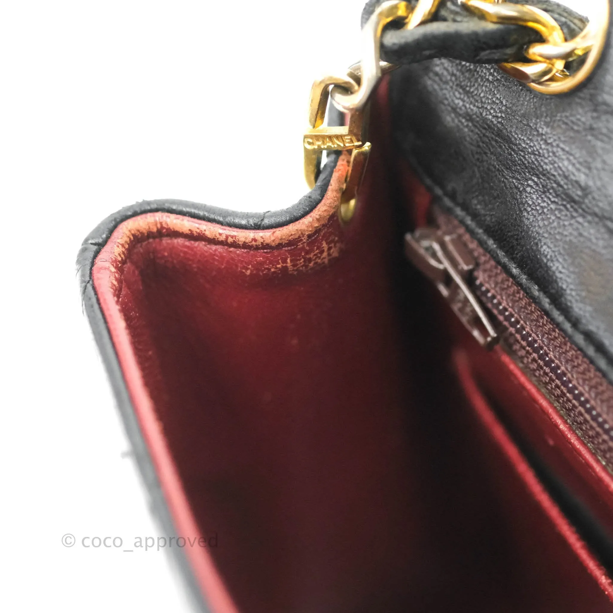 Chanel Vintage Mini Square Black Lambskin 24K Gold Hardware
