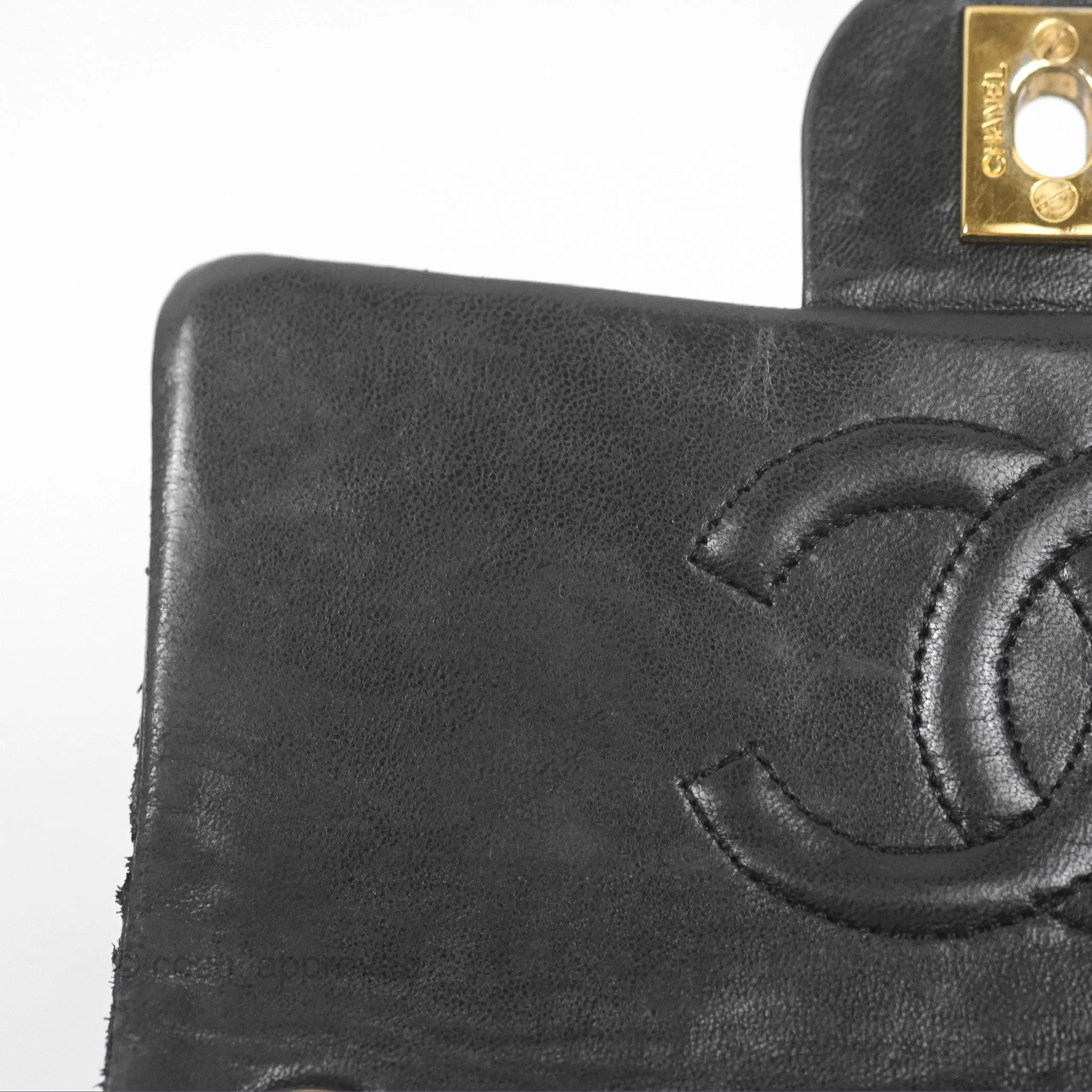 Chanel Vintage Mini Square Black Lambskin 24K Gold Hardware