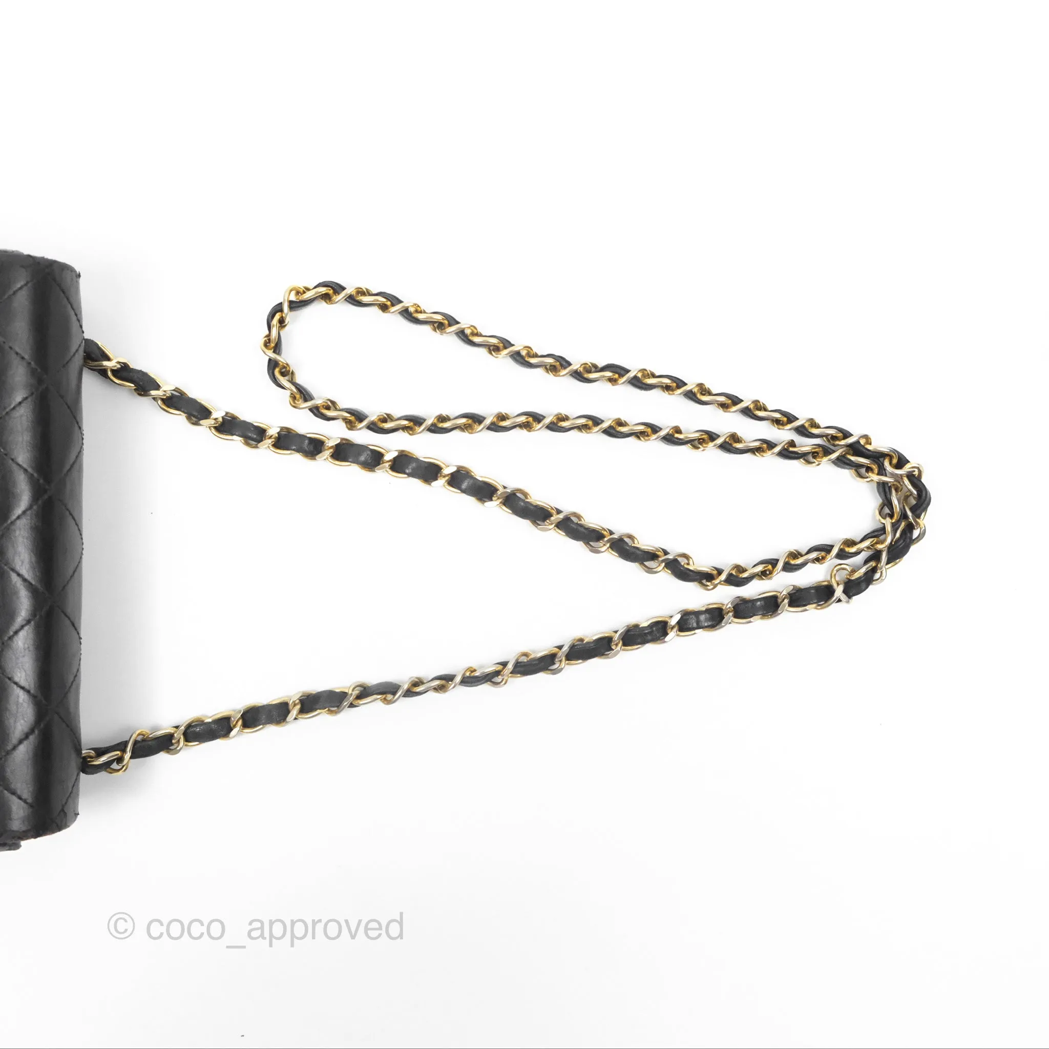Chanel Vintage Mini Square Black Lambskin 24K Gold Hardware