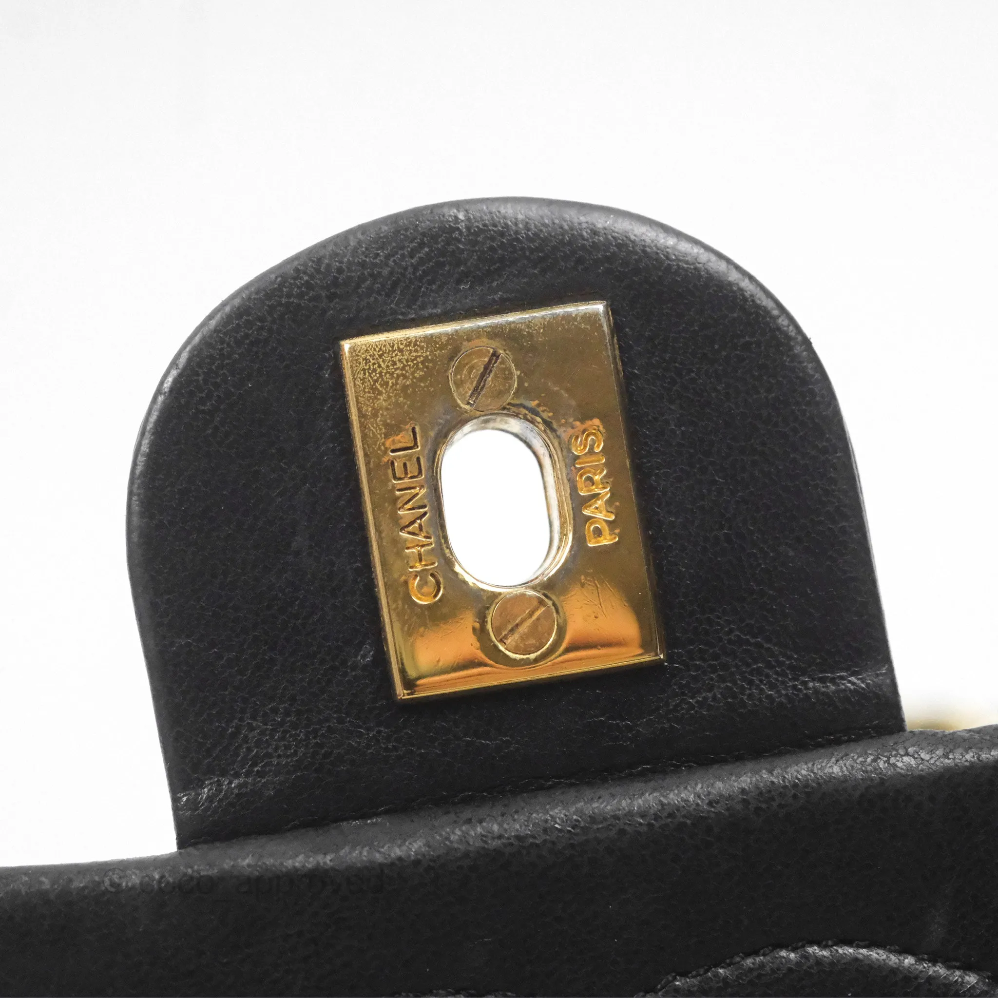 Chanel Vintage Mini Square Black Lambskin 24K Gold Hardware