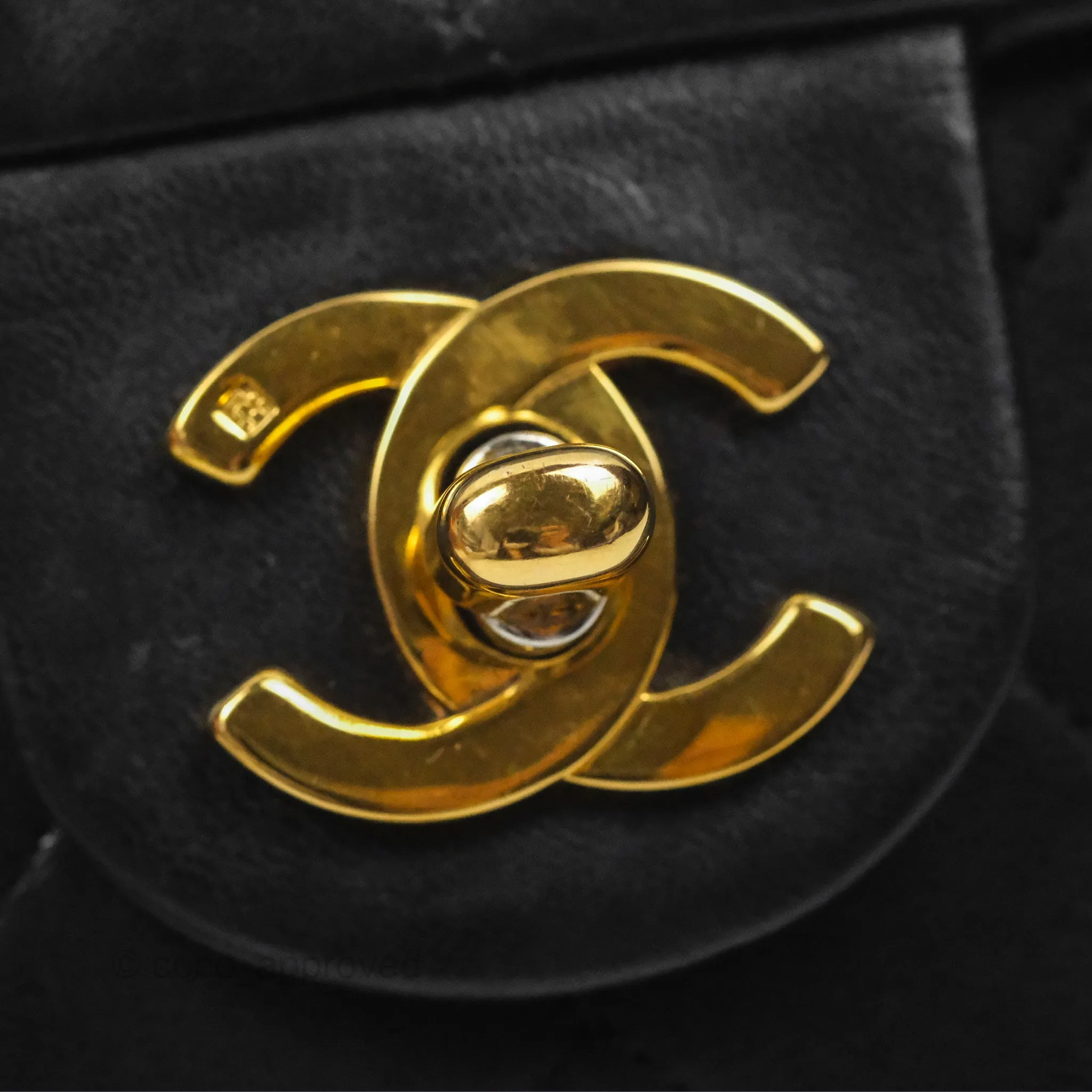 Chanel Vintage Mini Square Black Lambskin 24K Gold Hardware