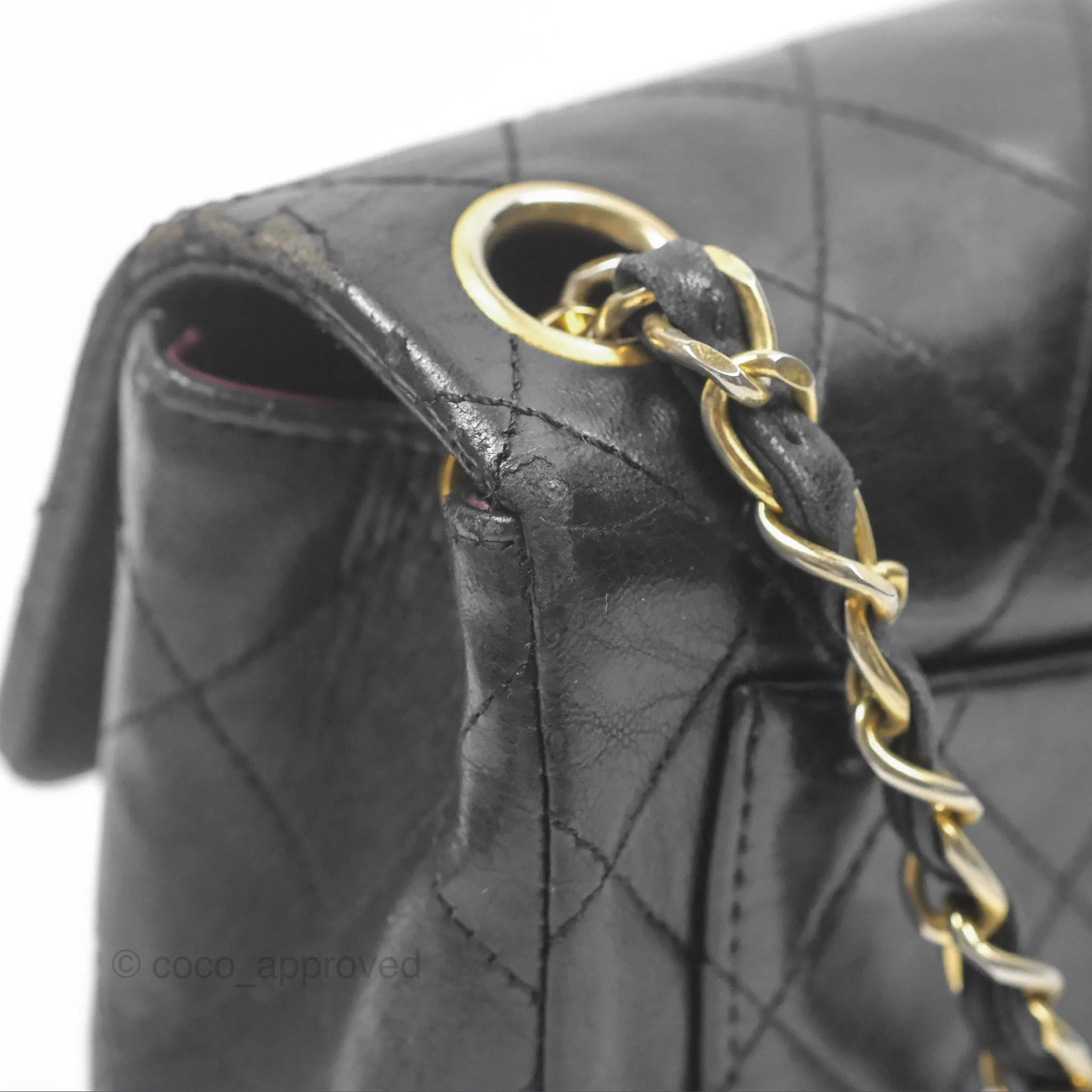 Chanel Vintage Mini Square Black Lambskin 24K Gold Hardware