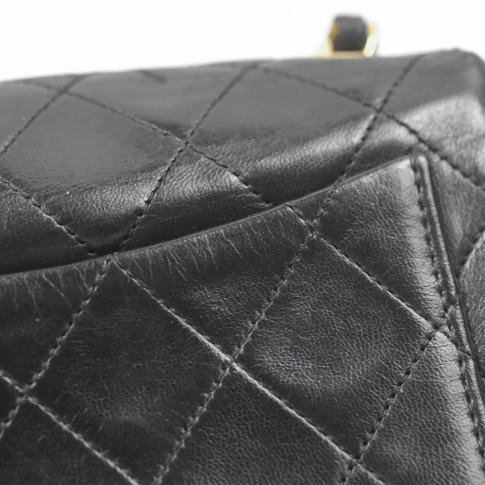 Chanel Vintage Mini Square Black Lambskin 24K Gold Hardware