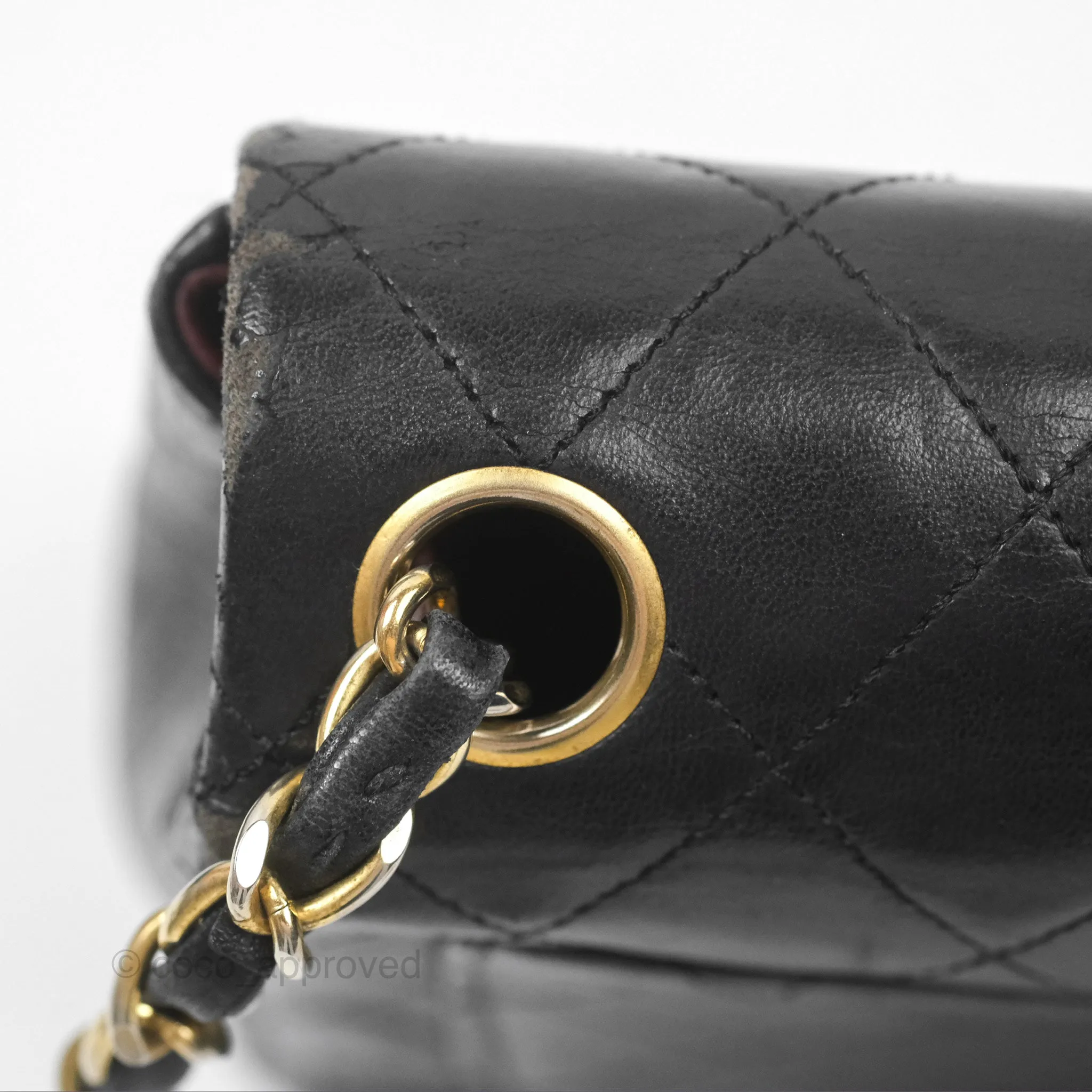 Chanel Vintage Mini Square Black Lambskin 24K Gold Hardware