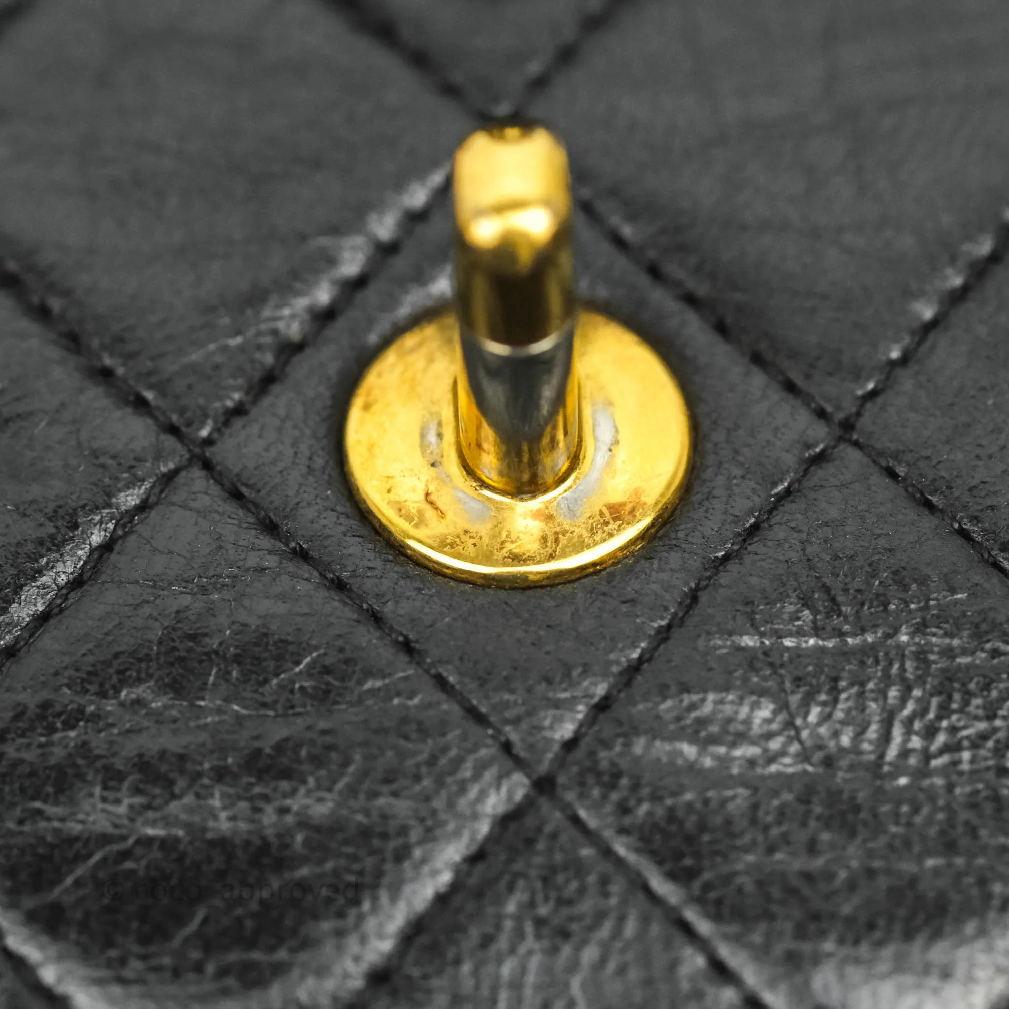 Chanel Vintage Mini Square Black Lambskin 24K Gold Hardware