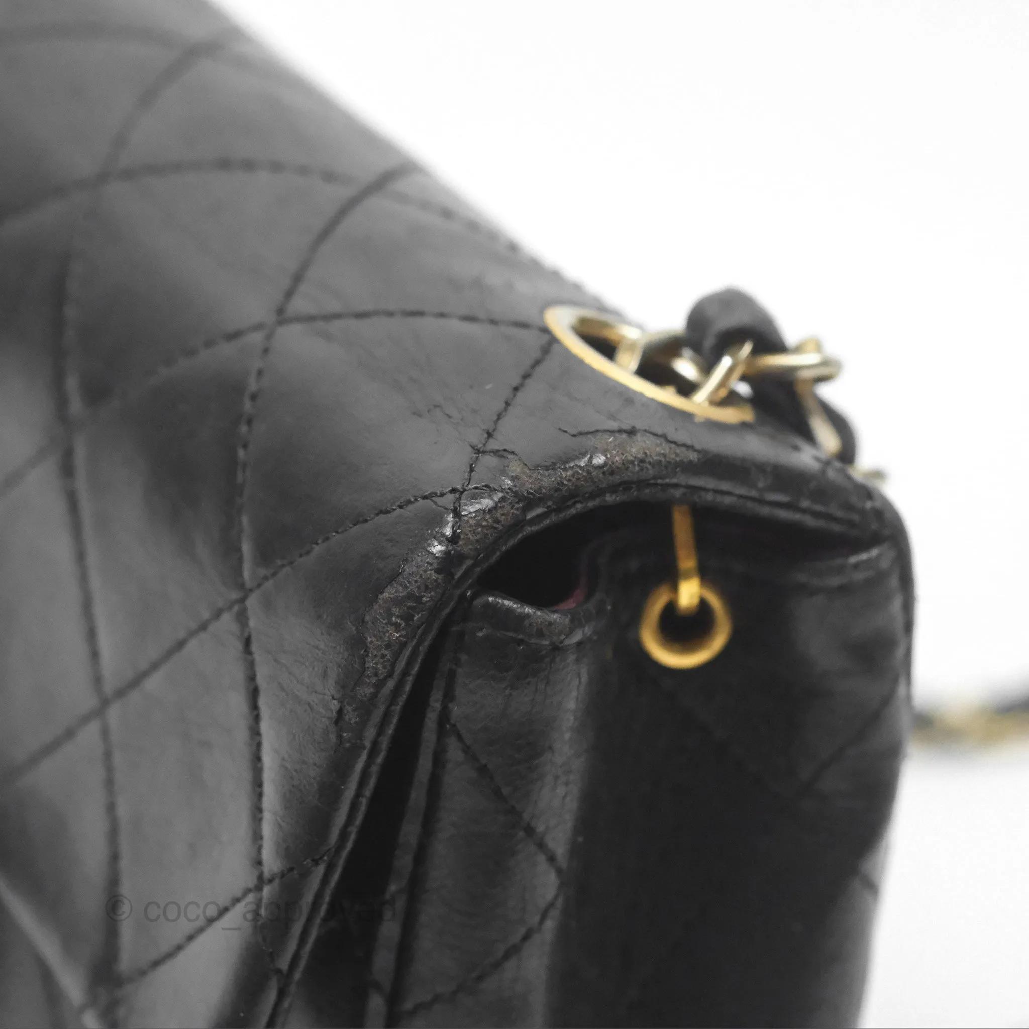 Chanel Vintage Mini Square Black Lambskin 24K Gold Hardware