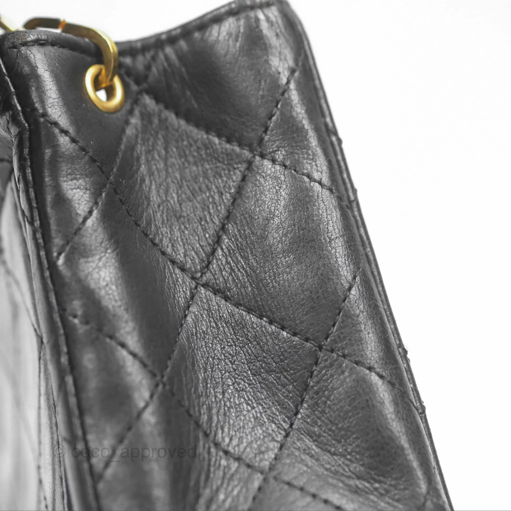 Chanel Vintage Mini Square Black Lambskin 24K Gold Hardware