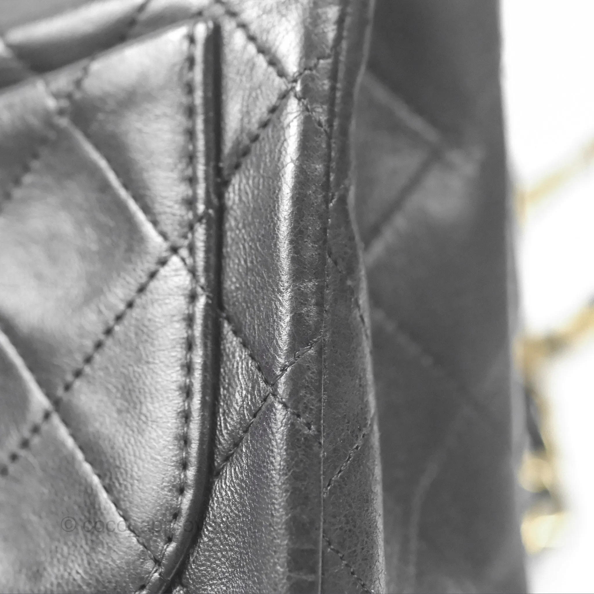 Chanel Vintage Mini Square Black Lambskin 24K Gold Hardware