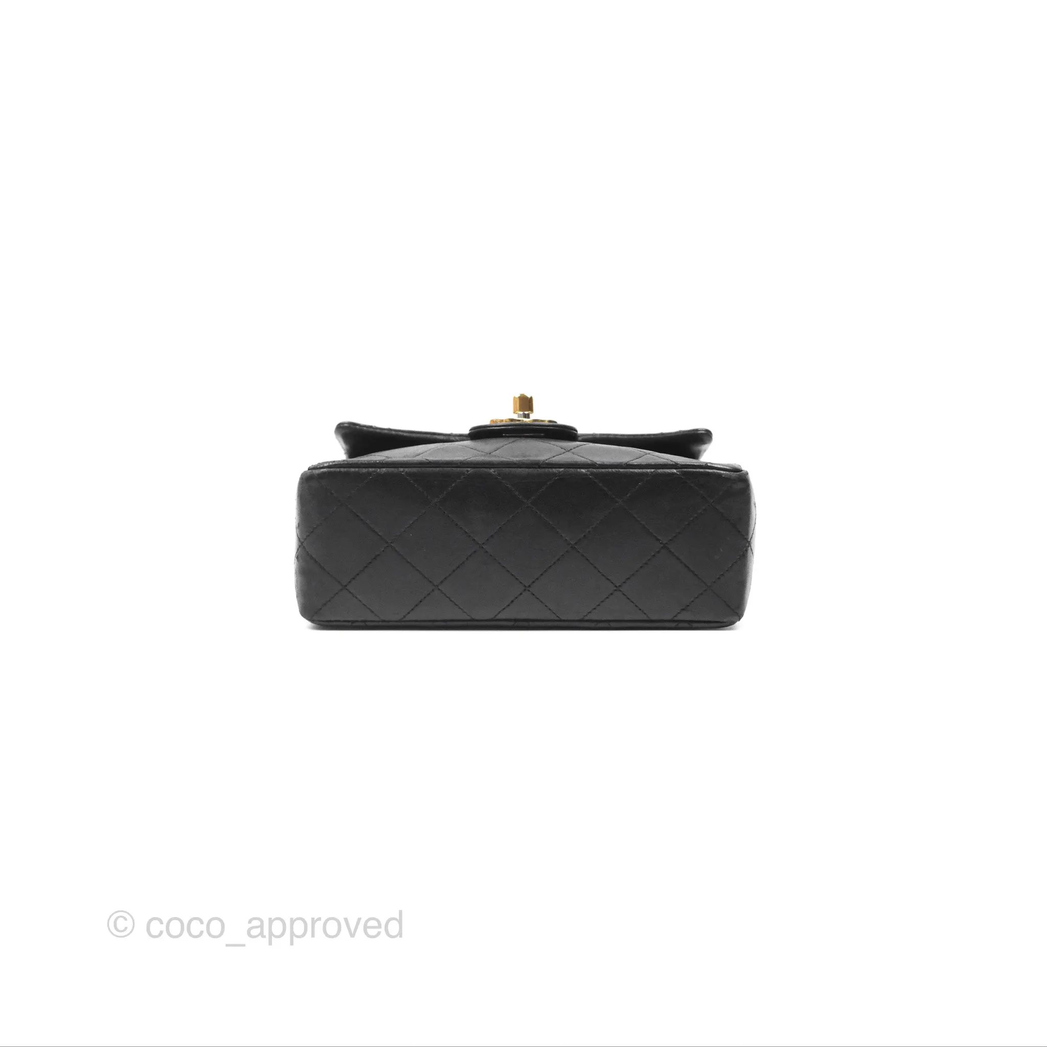 Chanel Vintage Mini Square Black Lambskin 24K Gold Hardware