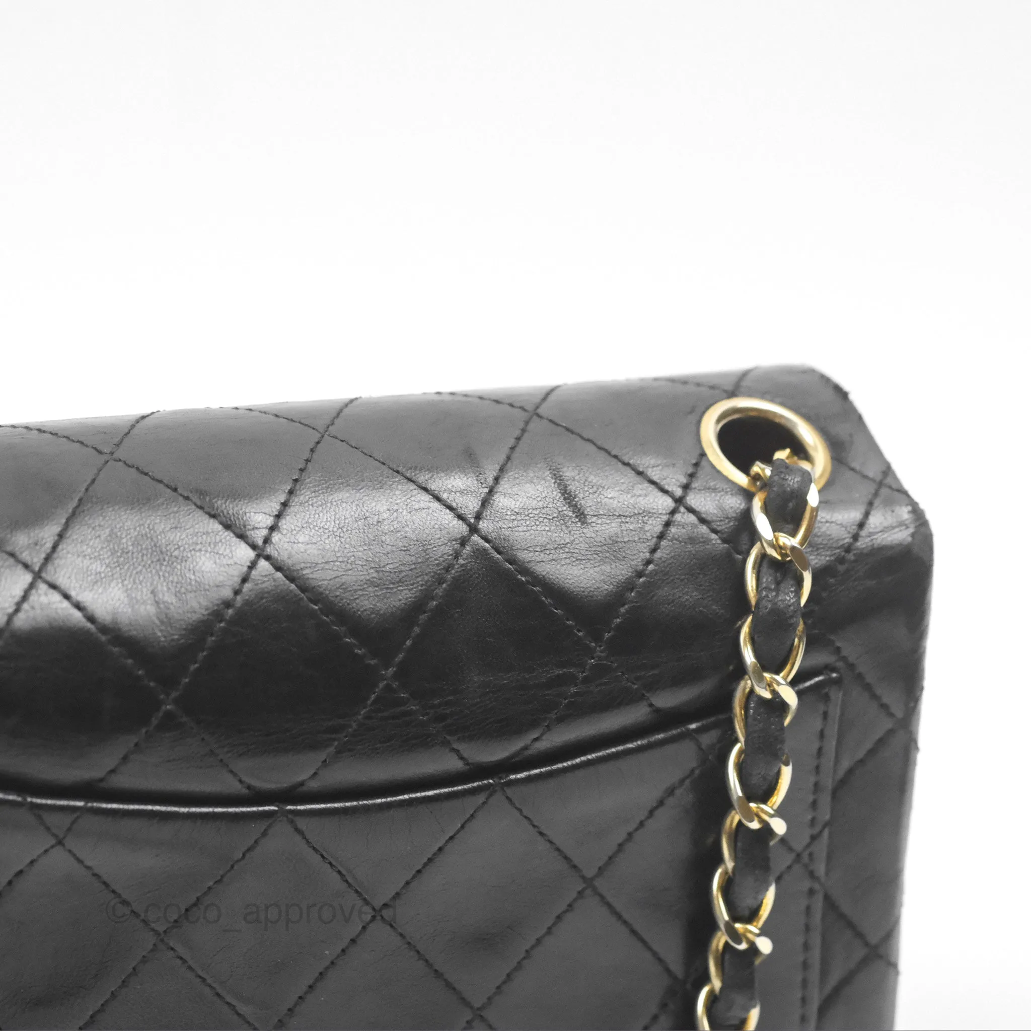 Chanel Vintage Mini Square Black Lambskin 24K Gold Hardware