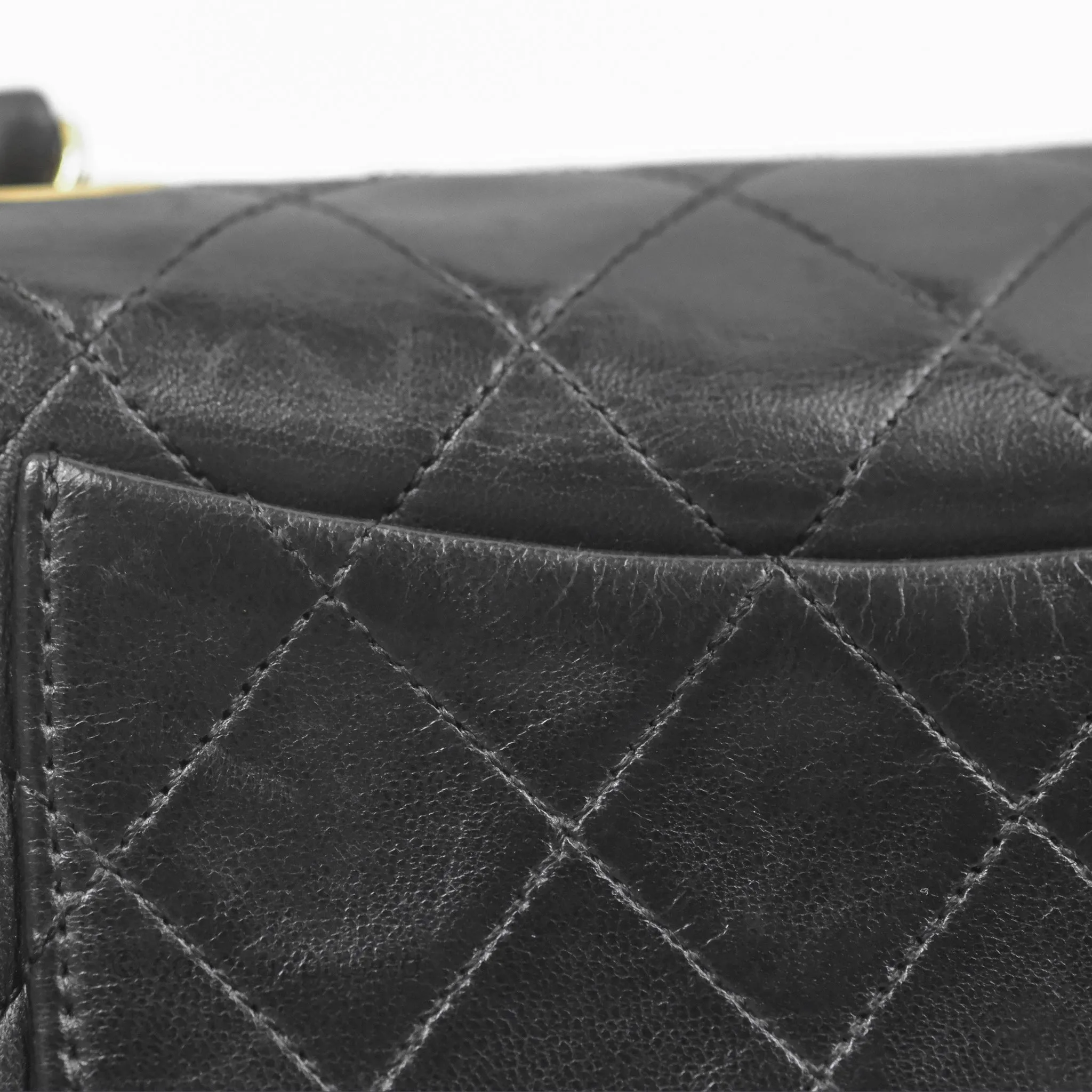 Chanel Vintage Mini Square Black Lambskin 24K Gold Hardware