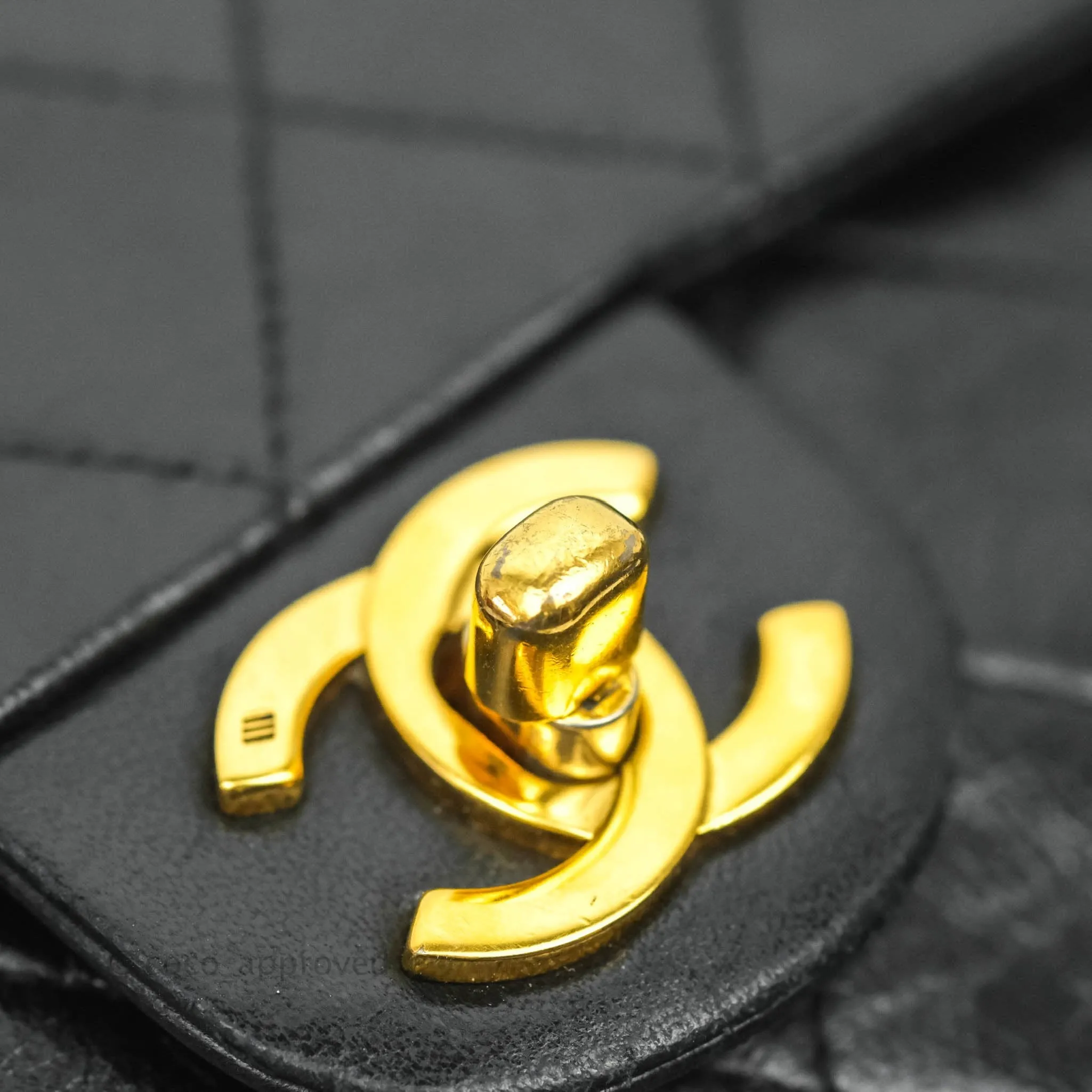 Chanel Vintage Mini Square Black Lambskin 24K Gold Hardware