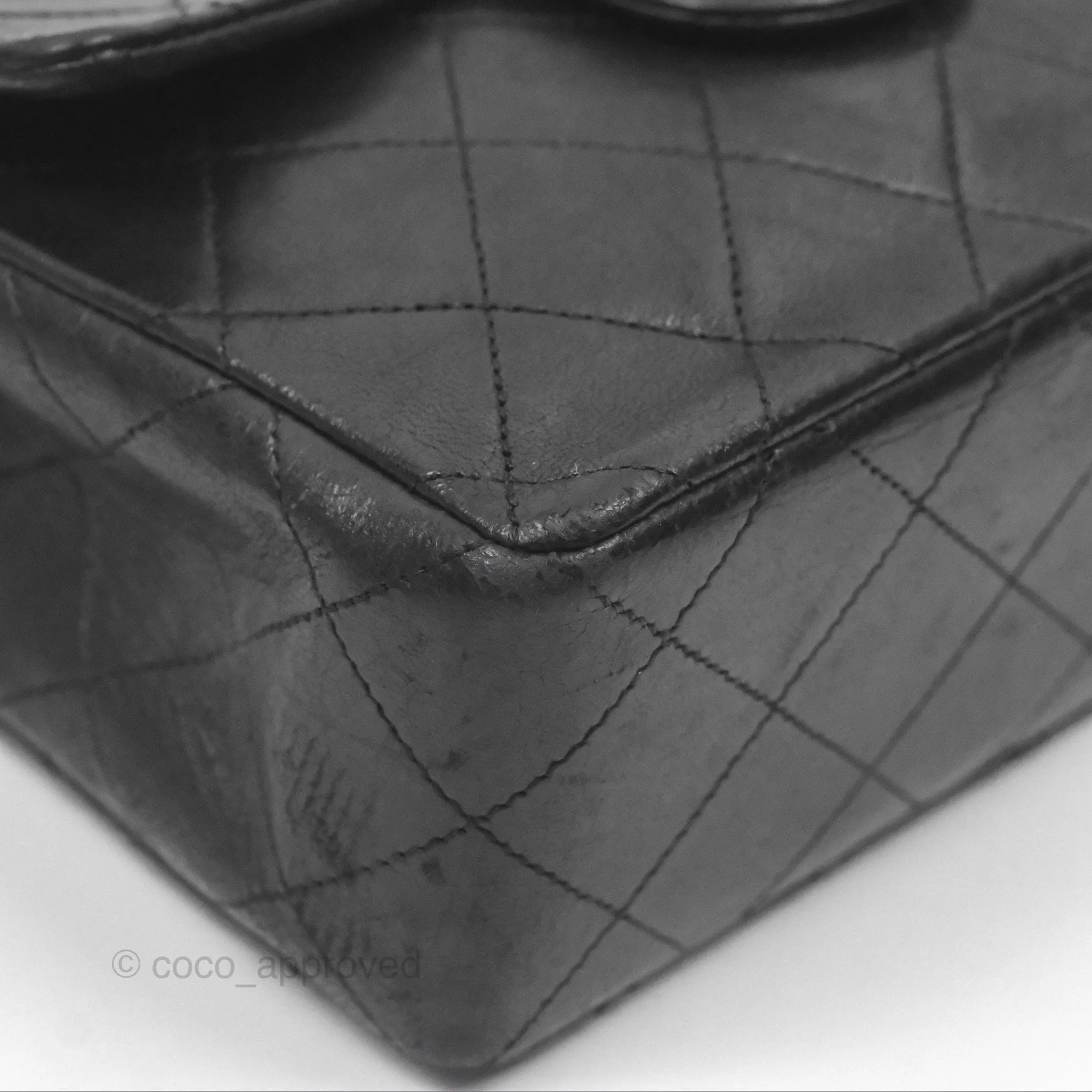 Chanel Vintage Mini Square Black Lambskin 24K Gold Hardware