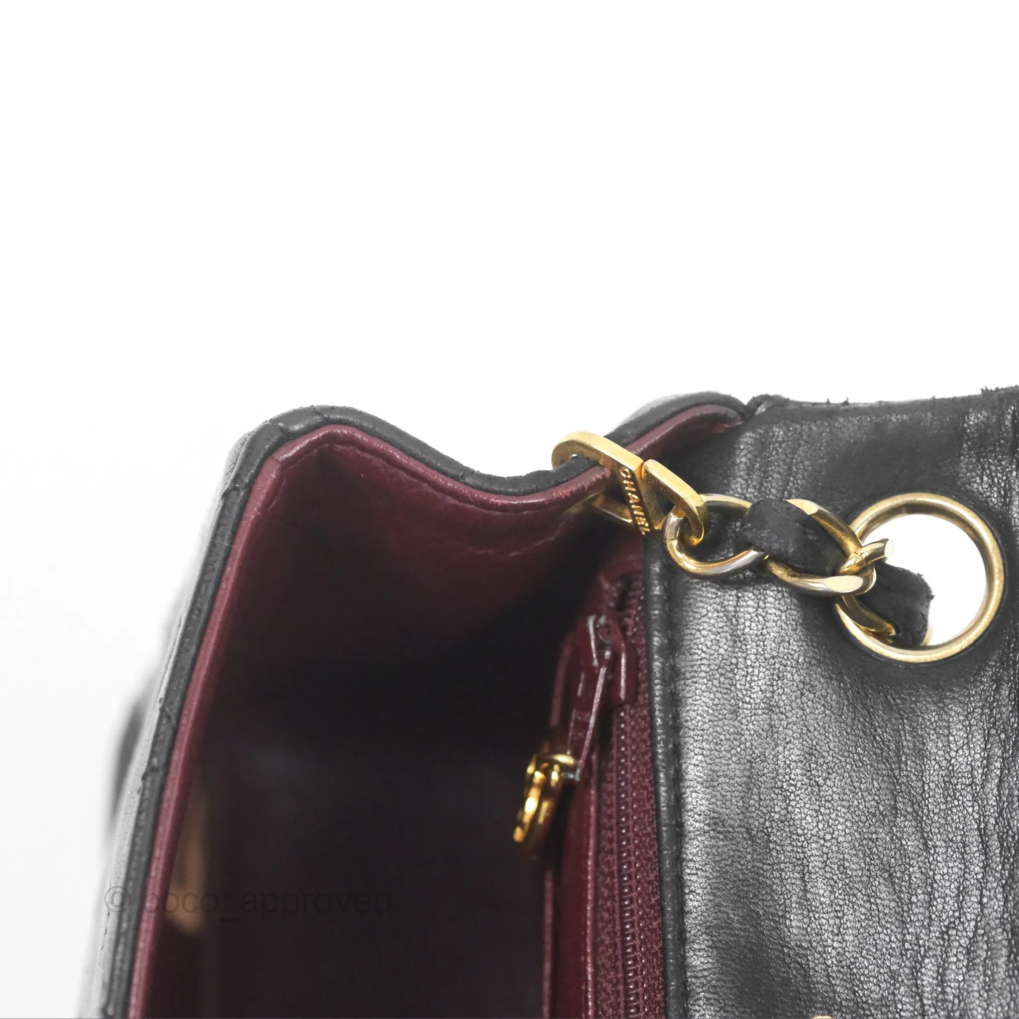 Chanel Vintage Mini Square Black Lambskin 24K Gold Hardware