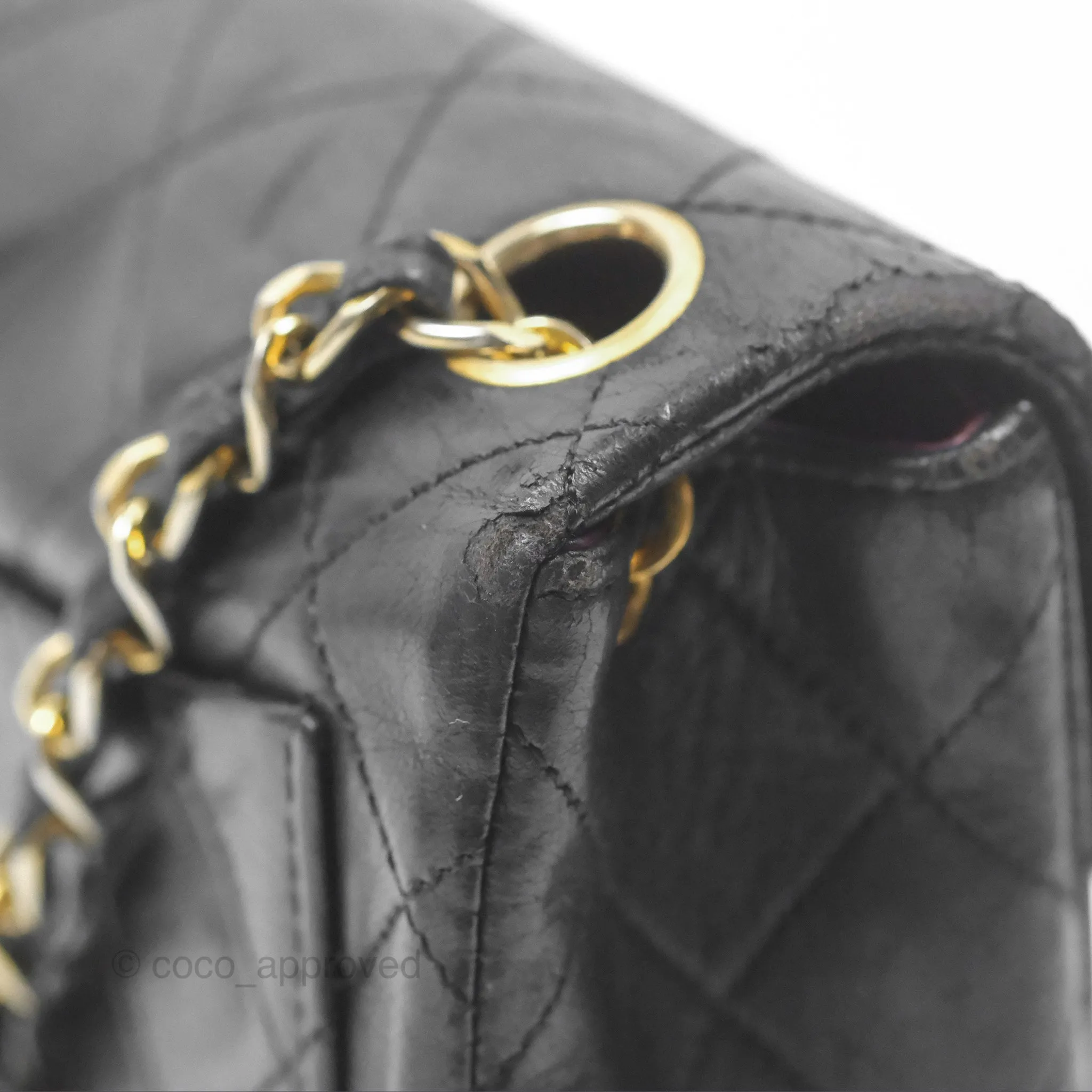 Chanel Vintage Mini Square Black Lambskin 24K Gold Hardware