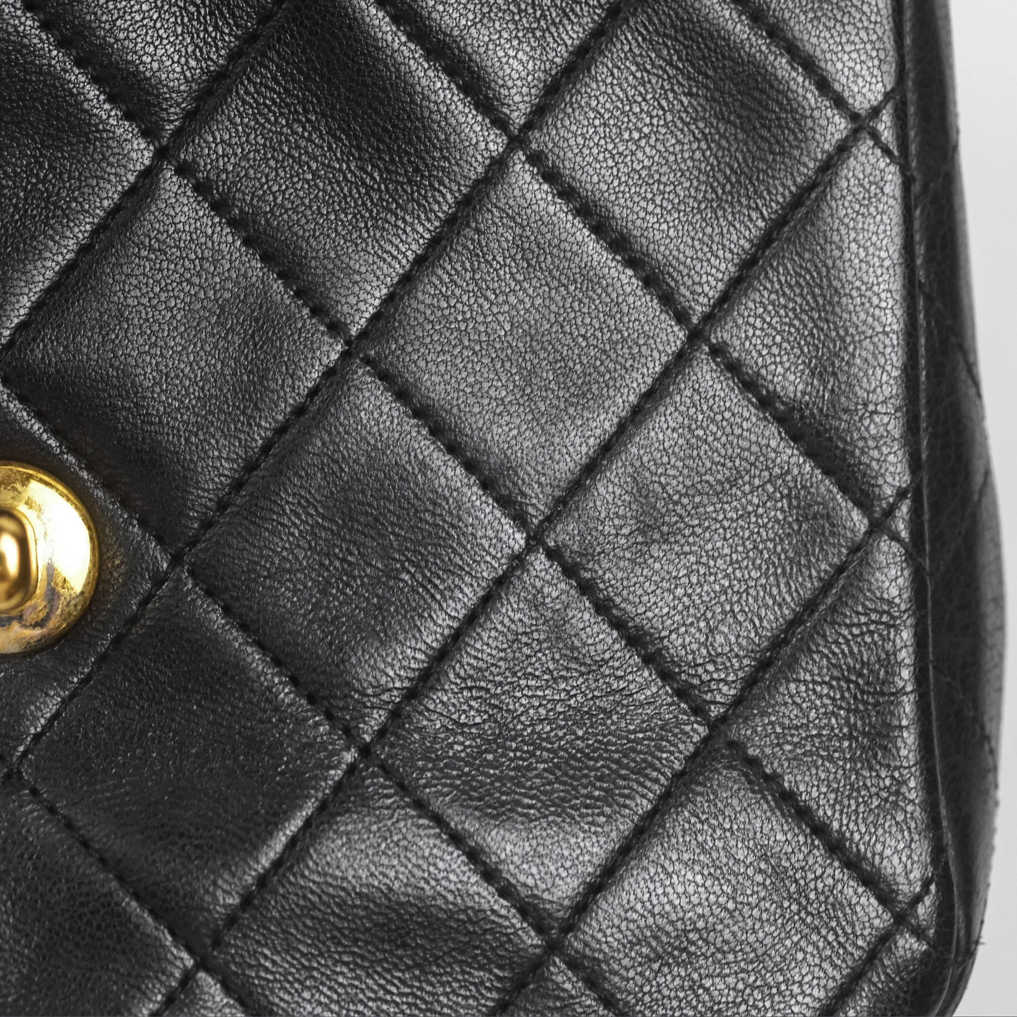Chanel Vintage Mini Square Black Lambskin 24K Gold Hardware