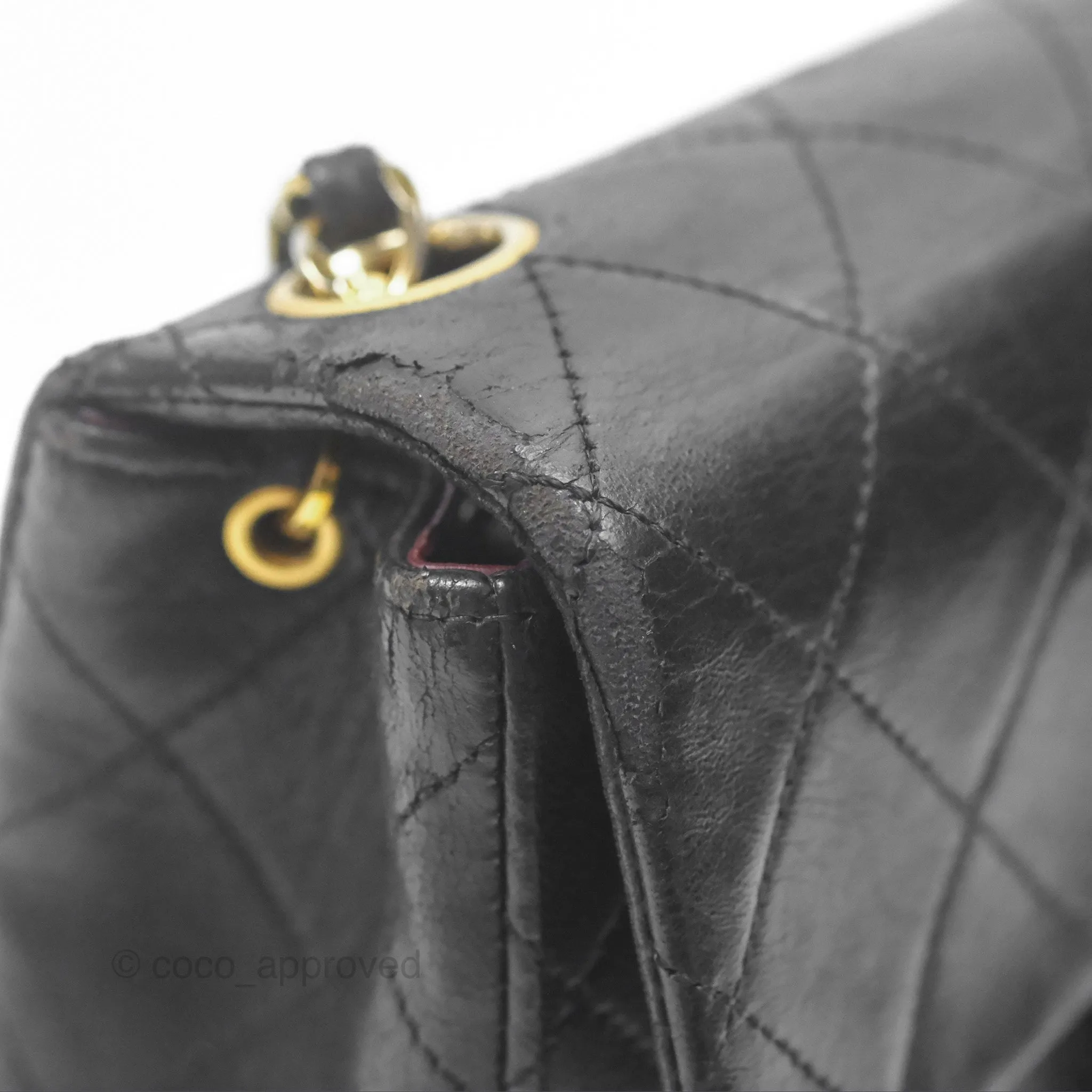 Chanel Vintage Mini Square Black Lambskin 24K Gold Hardware