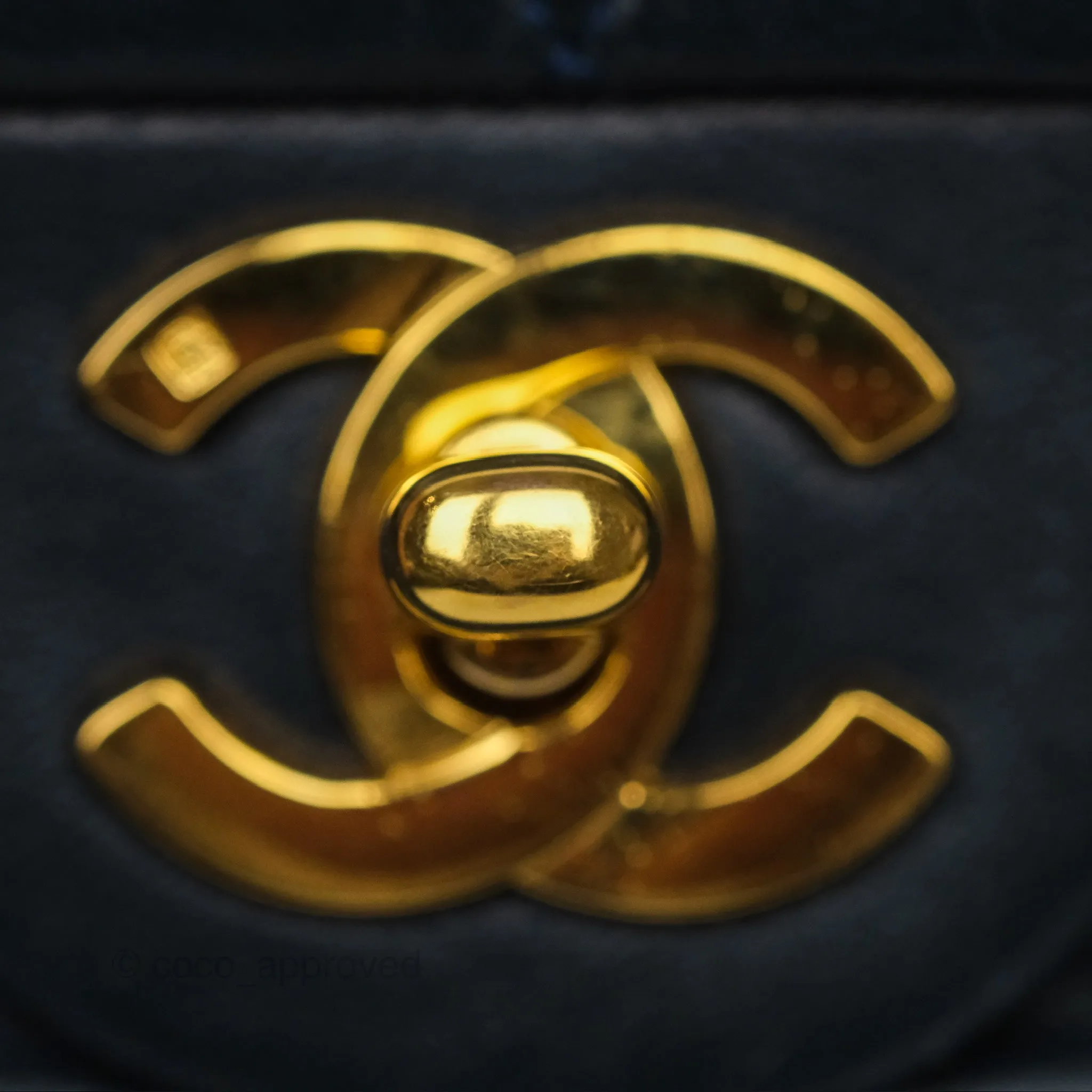 Chanel Vintage Mini Square Navy Lambskin 24K Gold Hardware