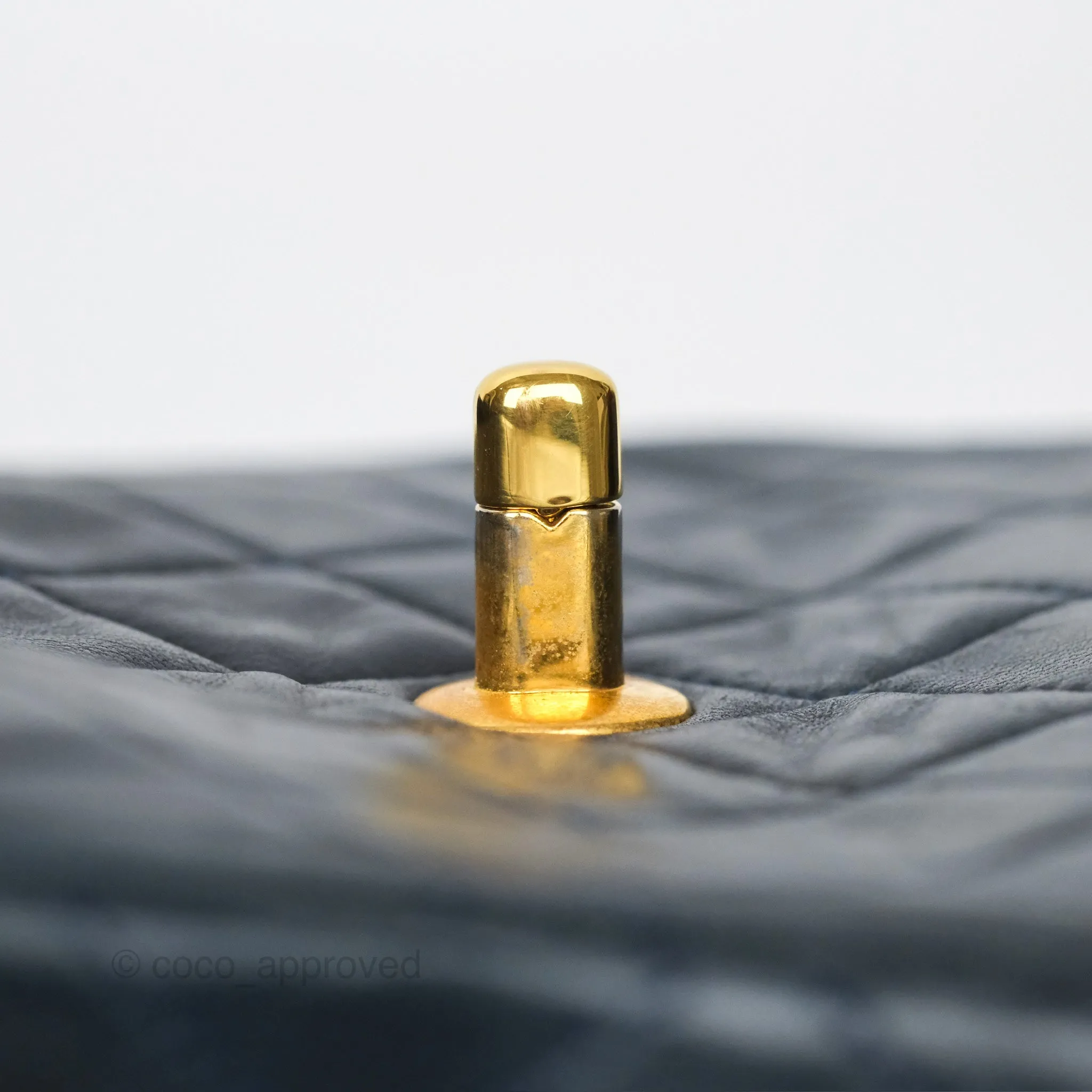 Chanel Vintage Mini Square Navy Lambskin 24K Gold Hardware