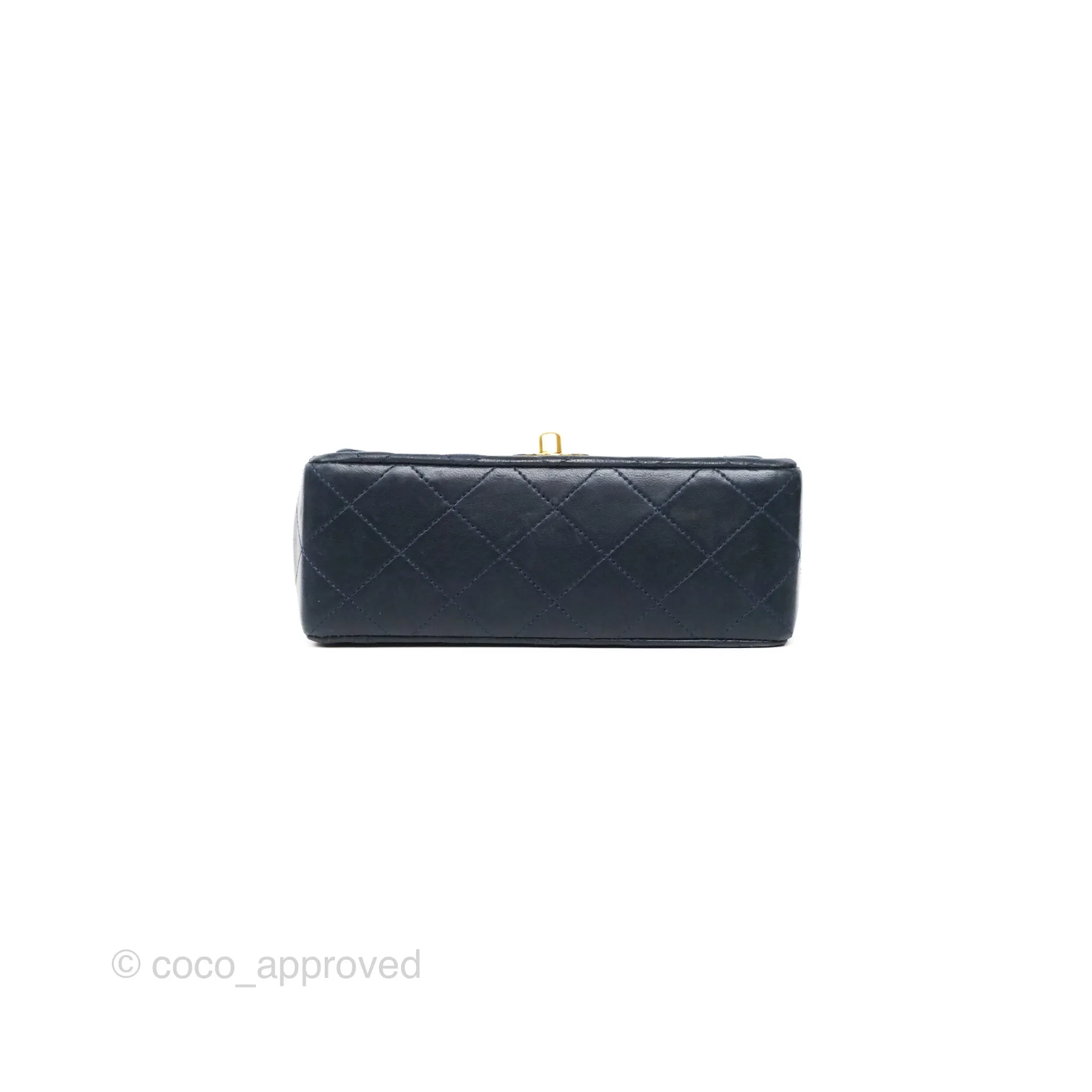 Chanel Vintage Mini Square Navy Lambskin 24K Gold Hardware