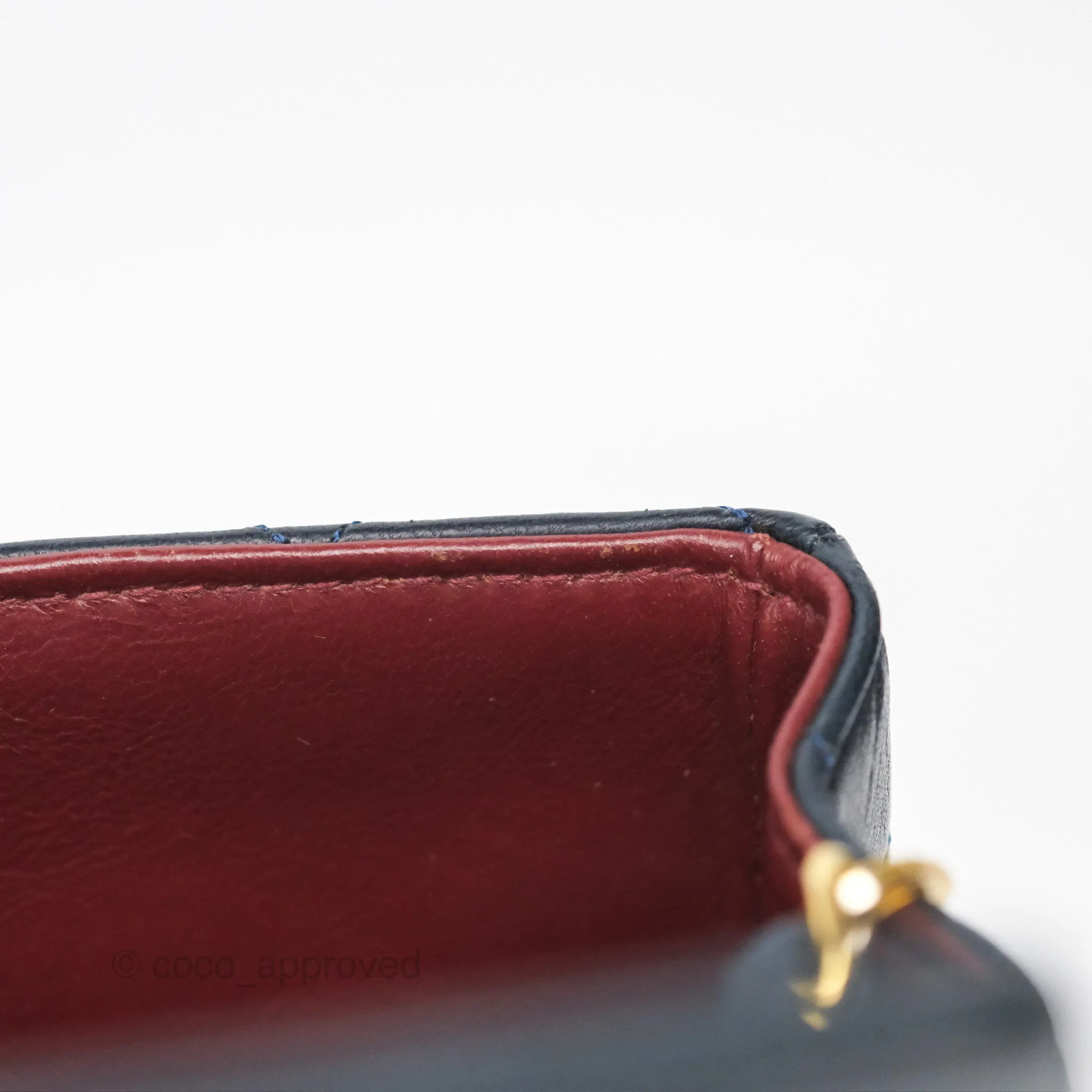 Chanel Vintage Mini Square Navy Lambskin 24K Gold Hardware