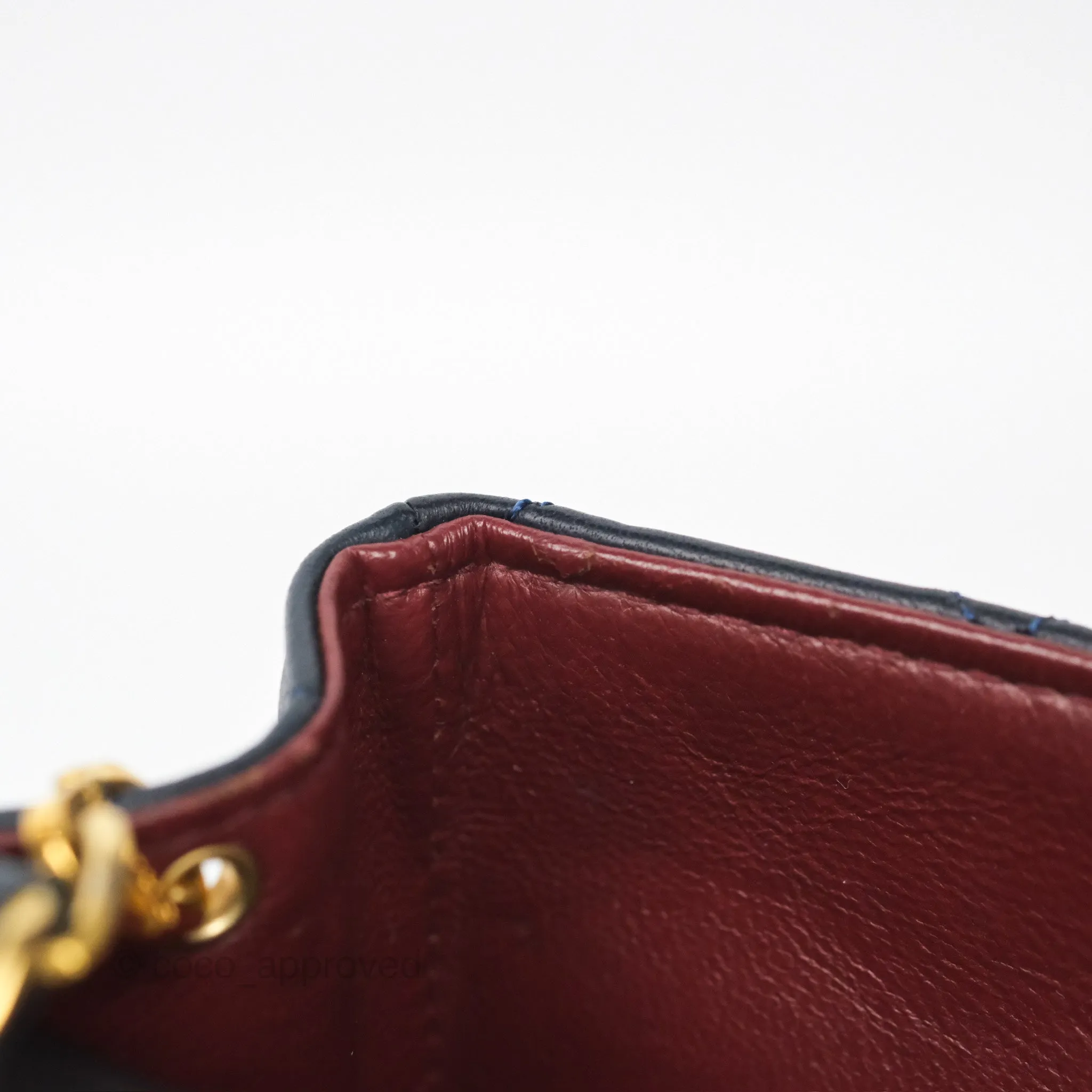 Chanel Vintage Mini Square Navy Lambskin 24K Gold Hardware