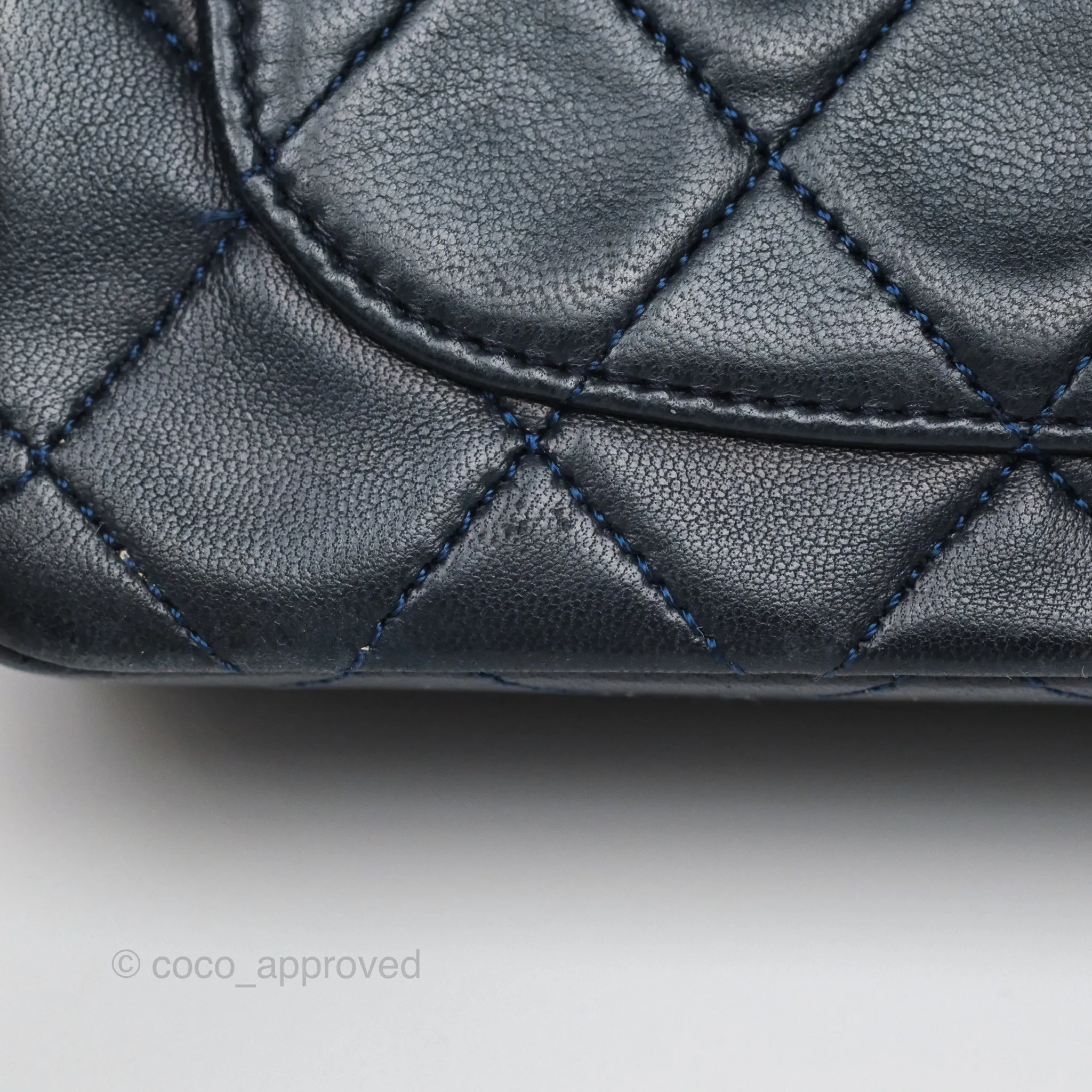Chanel Vintage Mini Square Navy Lambskin 24K Gold Hardware