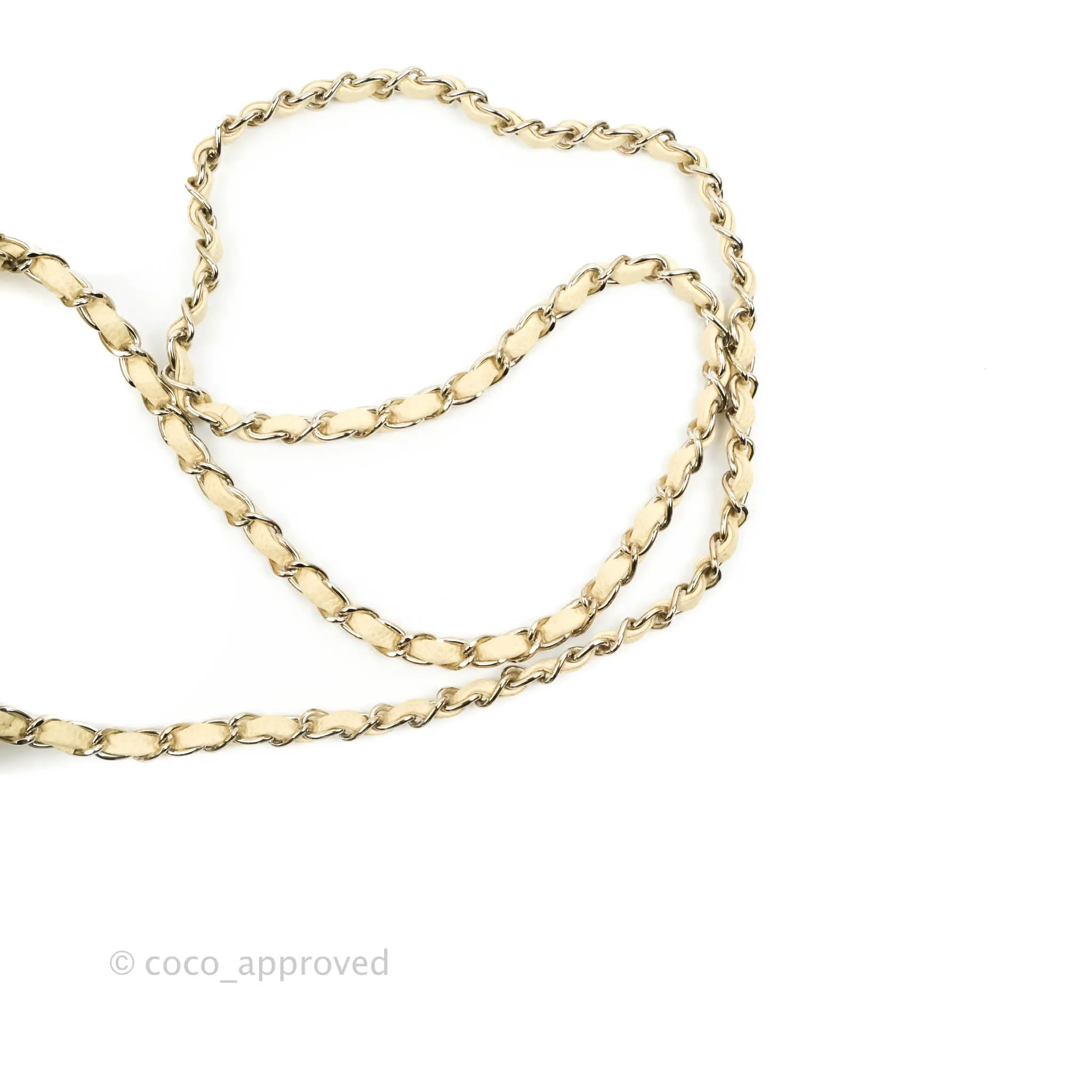 Chanel Vintage Quilted Mini Square Flap Pale Beige Caviar Silver Hardware