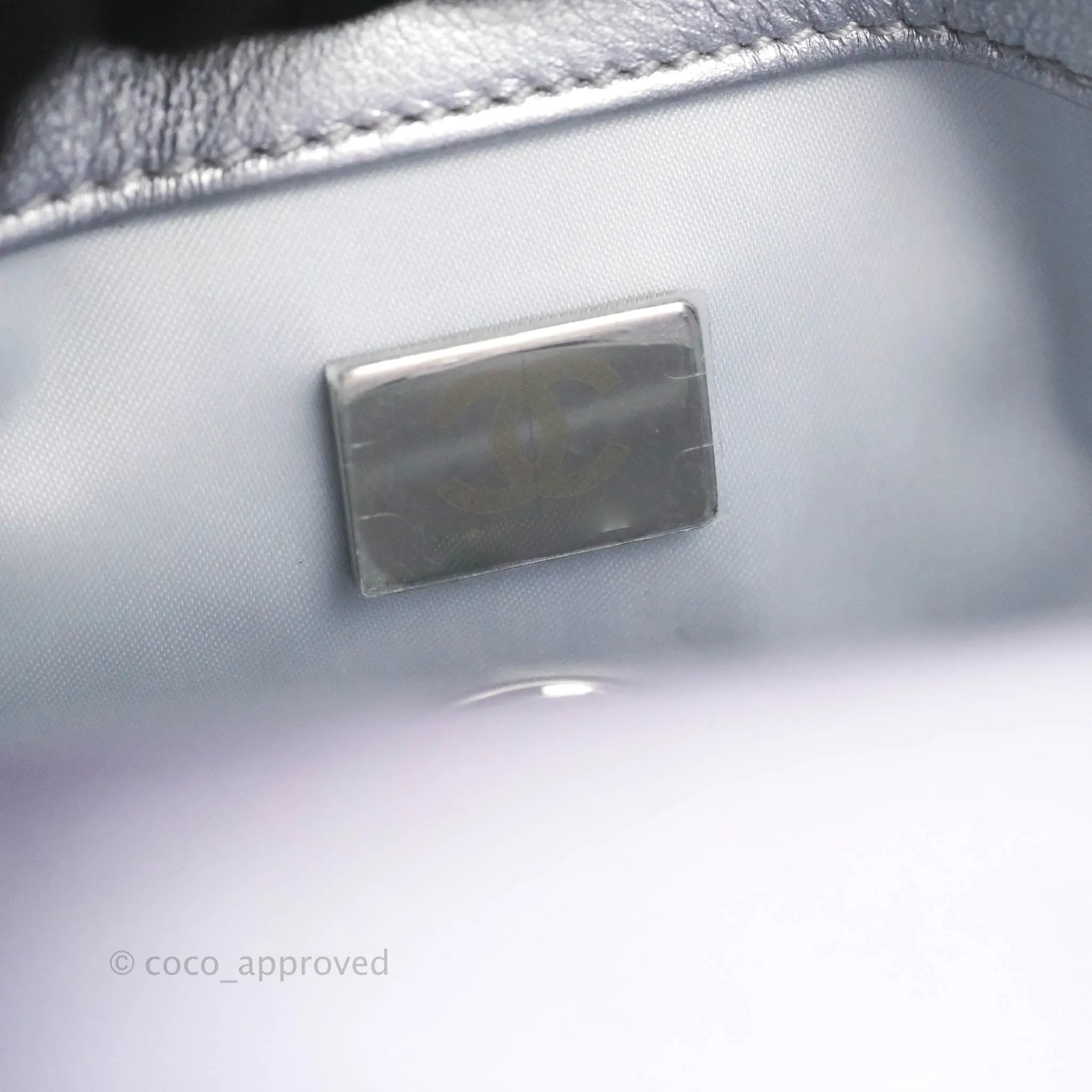 Chanel Wristlet Clutch Iridescent Rainbow Calfskin Leather 21K