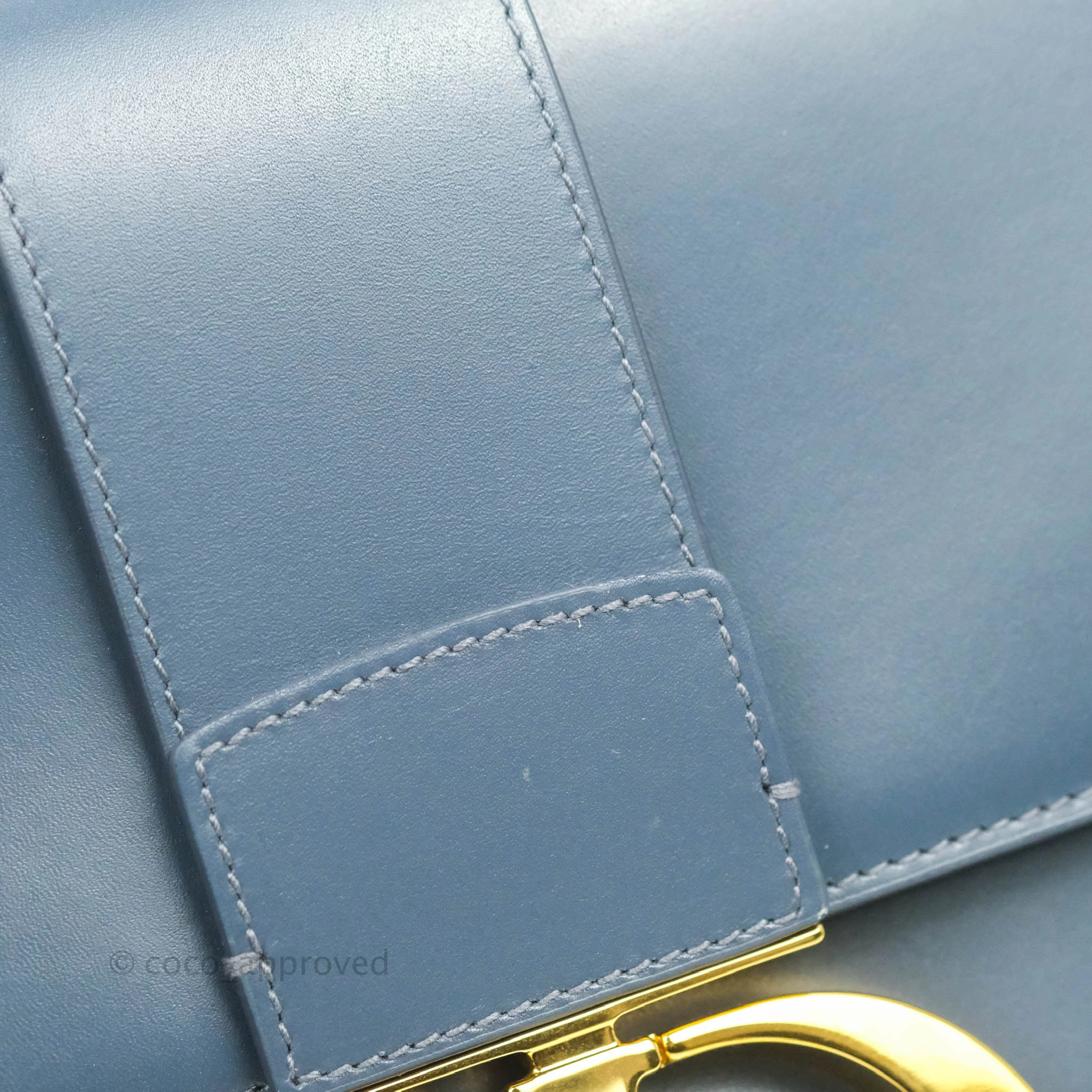 Christian Dior 30 Montaigne Bag Blue Calfskin Gold Hardware