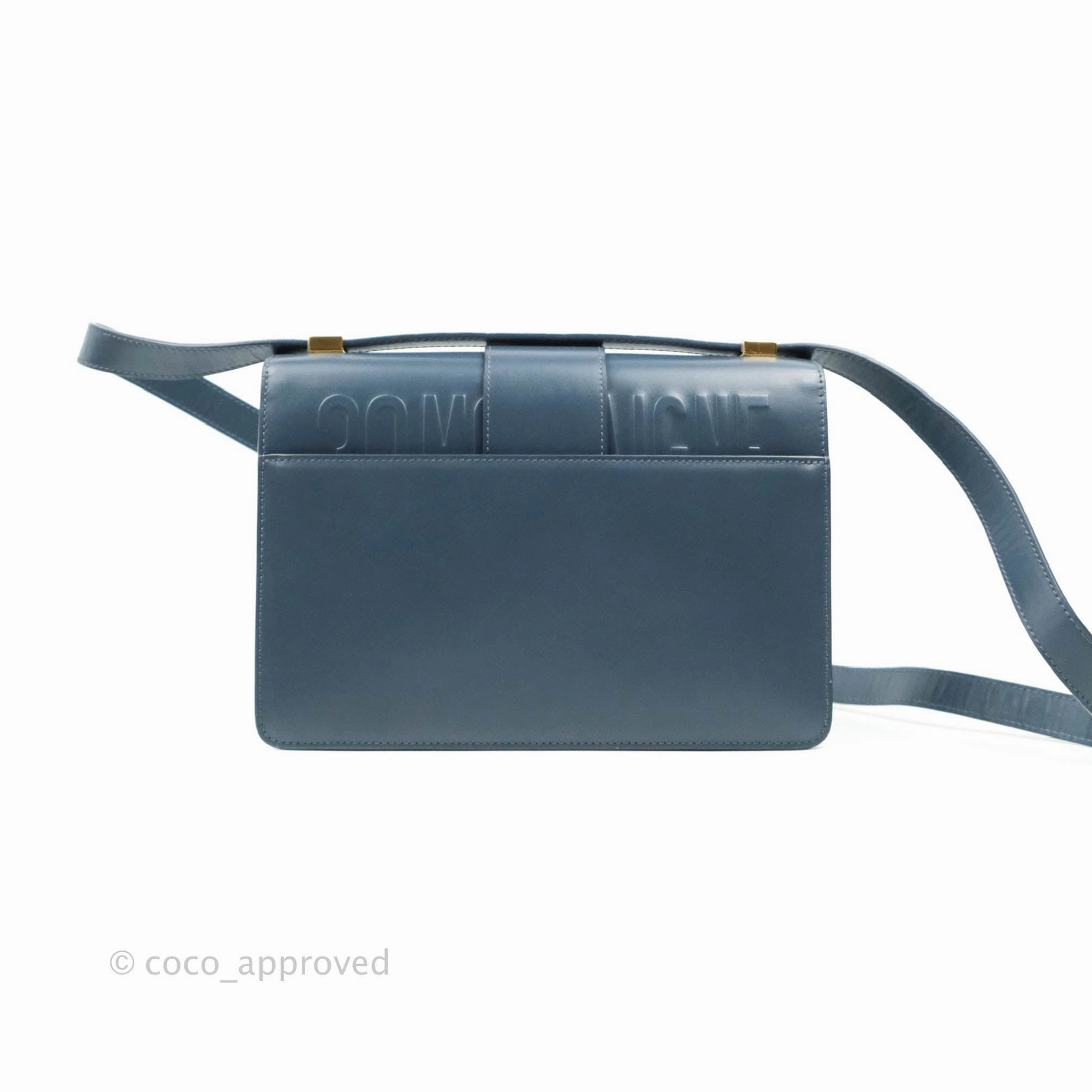 Christian Dior 30 Montaigne Bag Blue Calfskin Gold Hardware