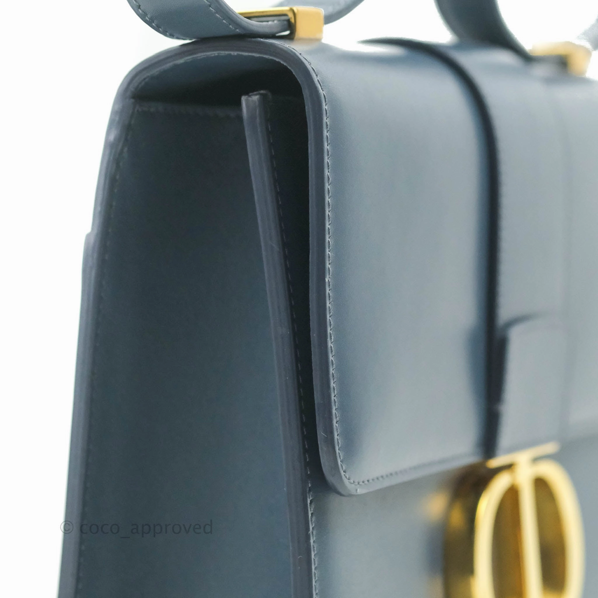 Christian Dior 30 Montaigne Bag Blue Calfskin Gold Hardware