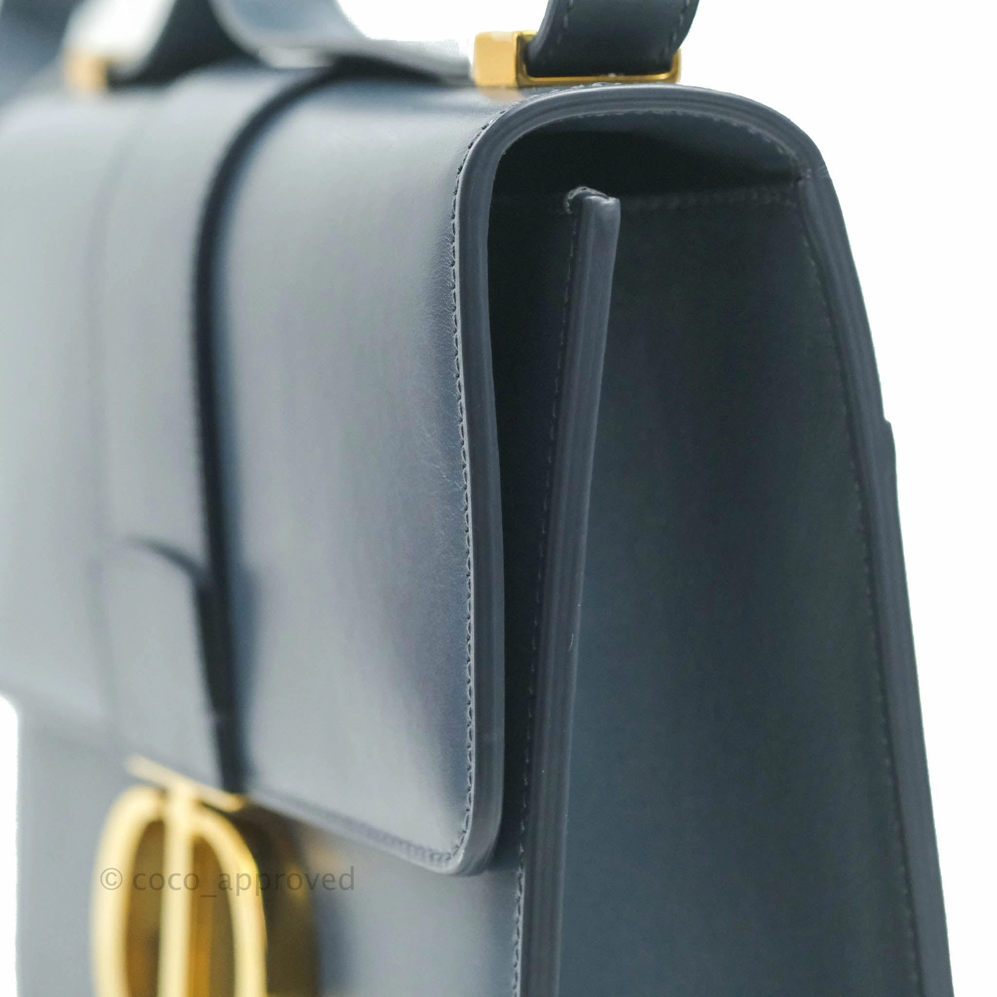 Christian Dior 30 Montaigne Bag Blue Calfskin Gold Hardware