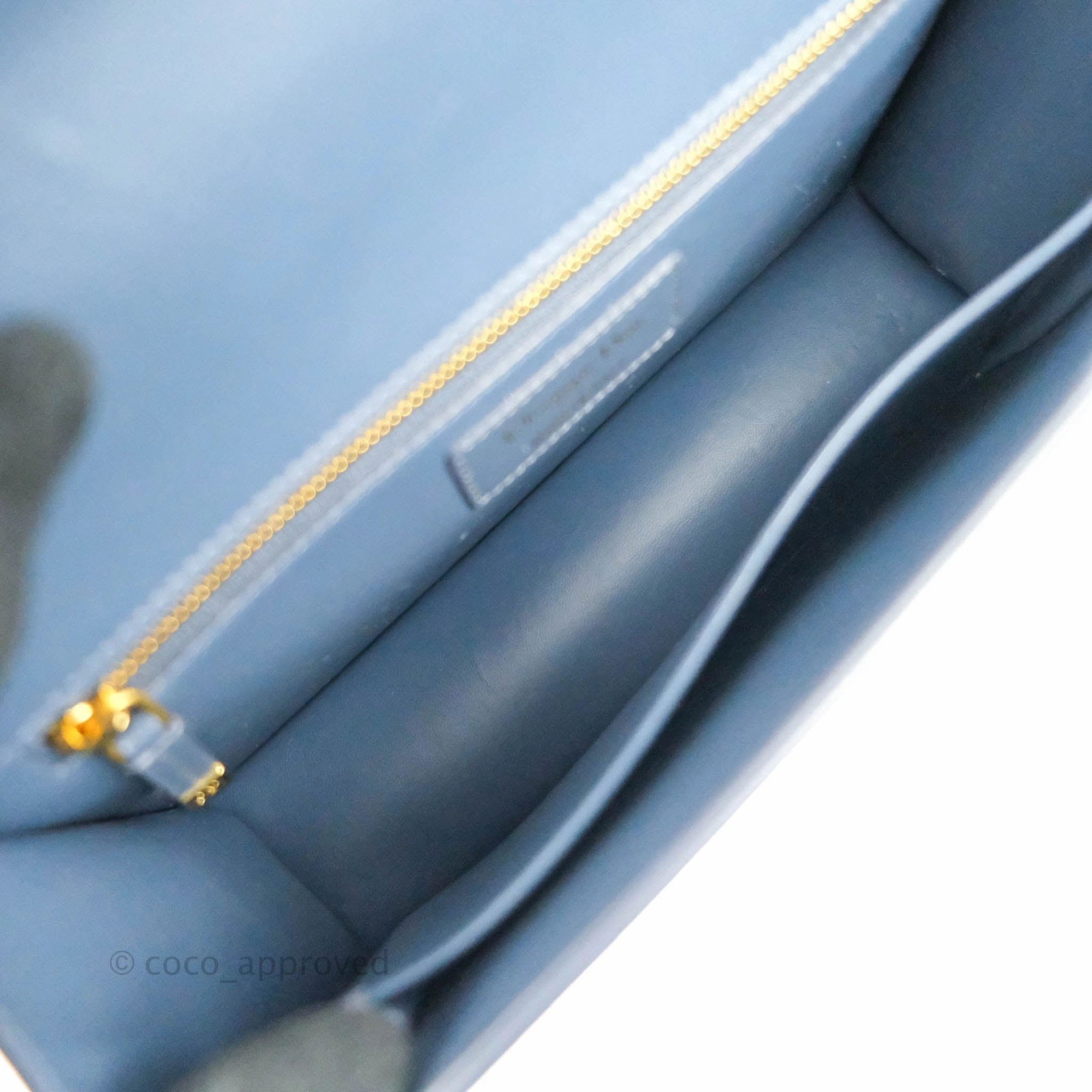 Christian Dior 30 Montaigne Bag Blue Calfskin Gold Hardware