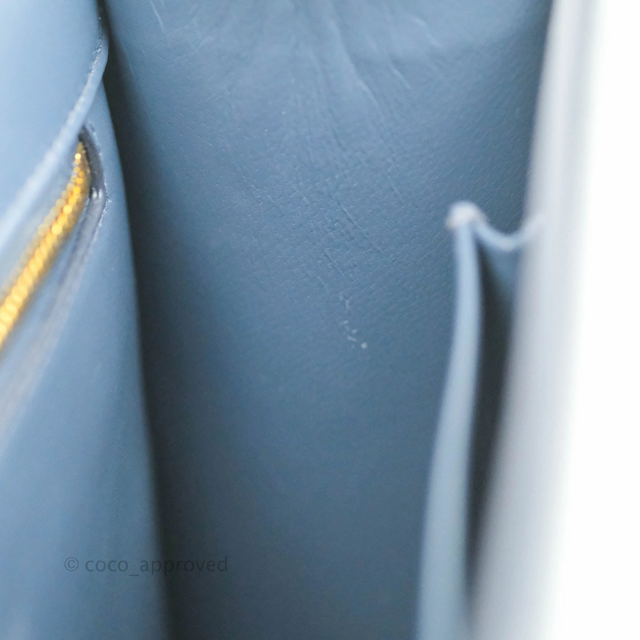 Christian Dior 30 Montaigne Bag Blue Calfskin Gold Hardware