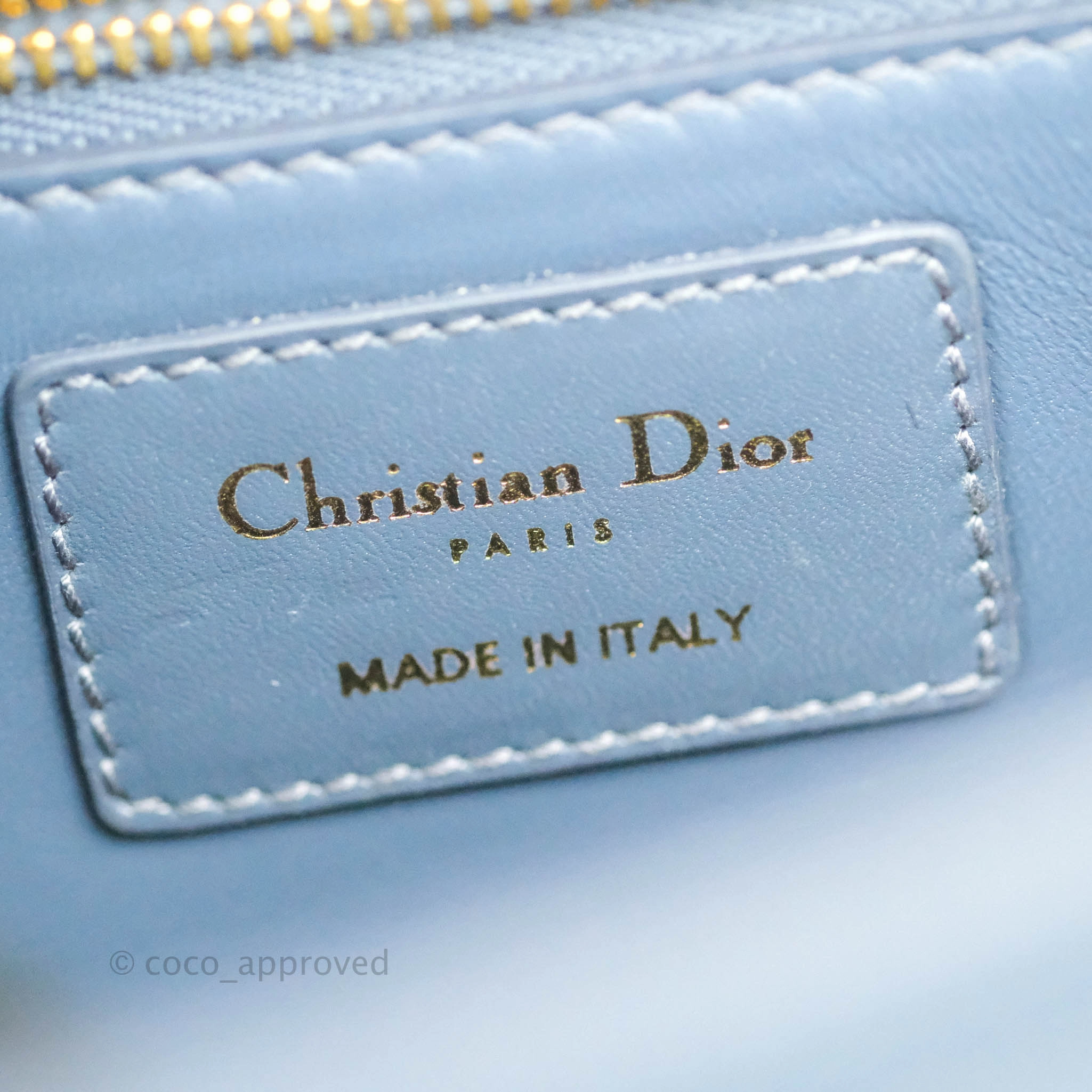 Christian Dior 30 Montaigne Bag Blue Calfskin Gold Hardware