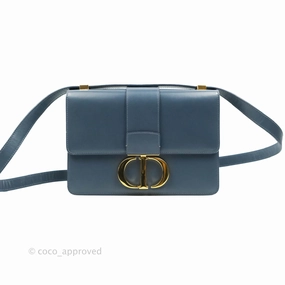 Christian Dior 30 Montaigne Bag Blue Calfskin Gold Hardware