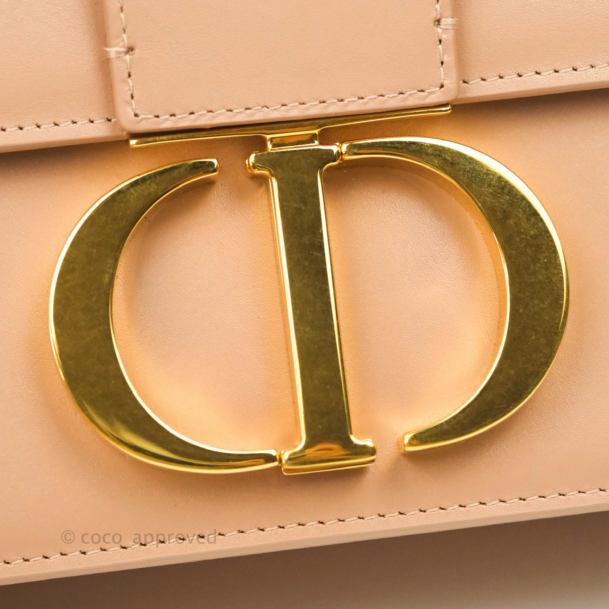 Christian Dior 30 Montaigne Bag Rose Beige Calfskin Gold Hardware