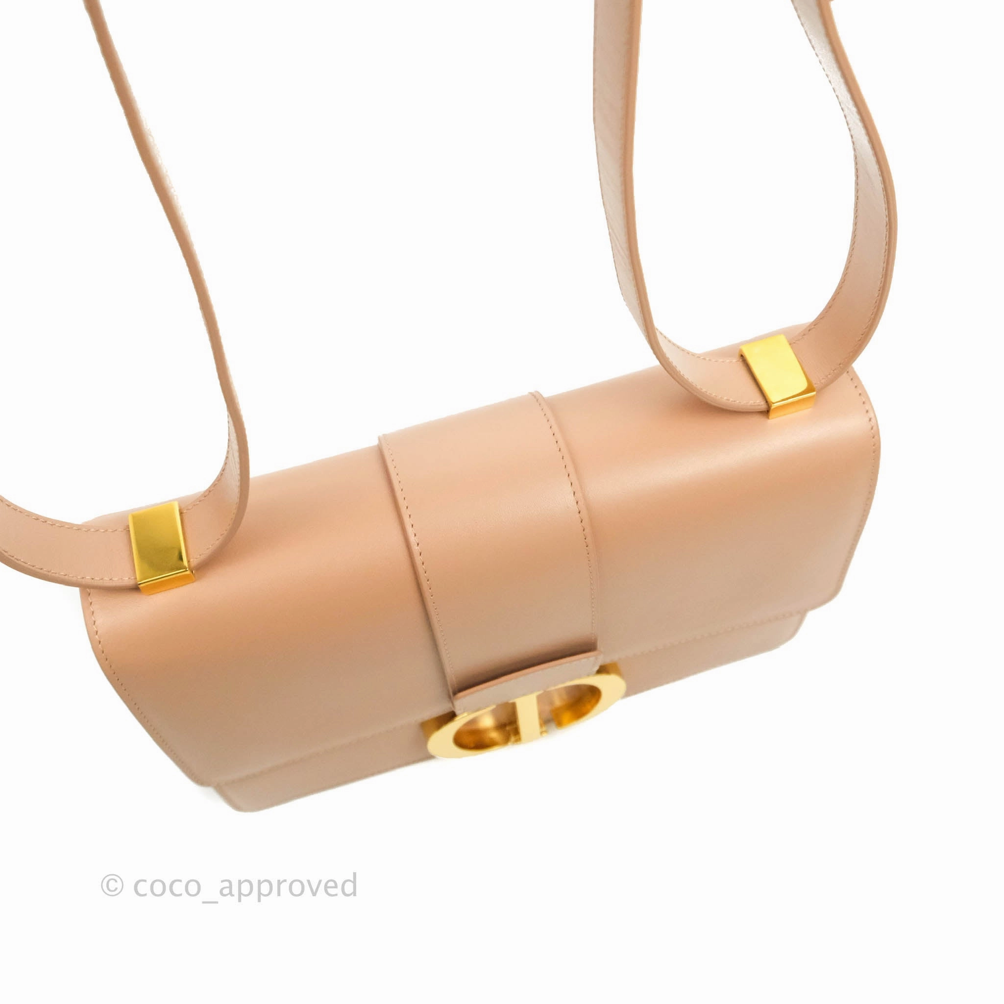 Christian Dior 30 Montaigne Bag Rose Beige Calfskin Gold Hardware