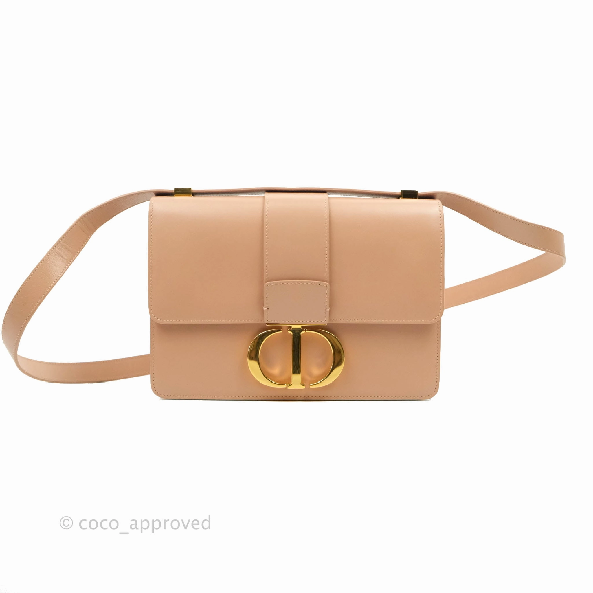 Christian Dior 30 Montaigne Bag Rose Beige Calfskin Gold Hardware
