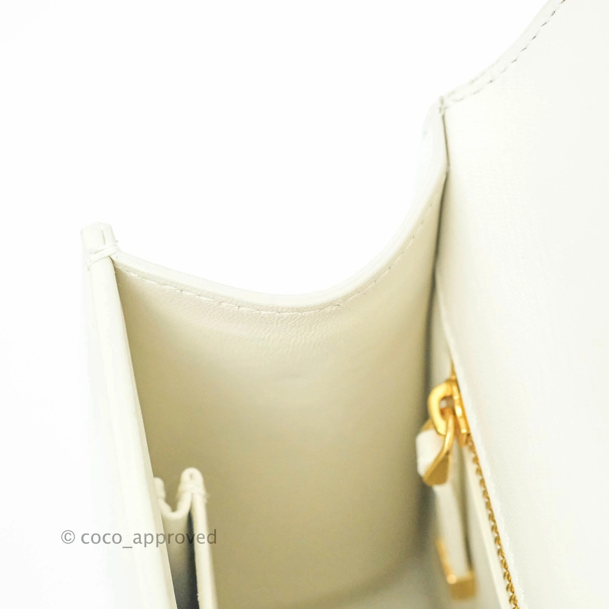 Christian Dior 30 Montaigne Bag White Calfskin Gold Hardware
