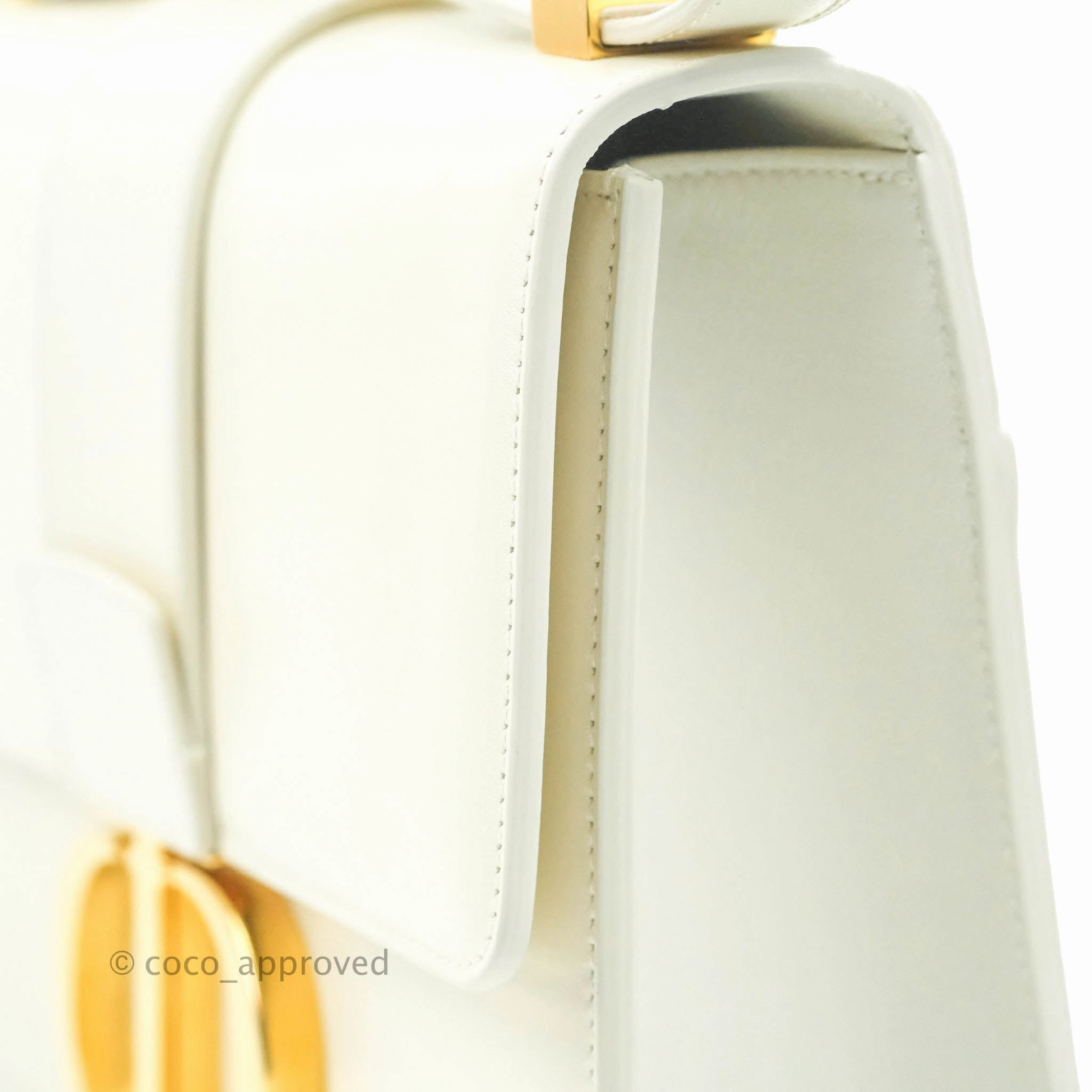 Christian Dior 30 Montaigne Bag White Calfskin Gold Hardware