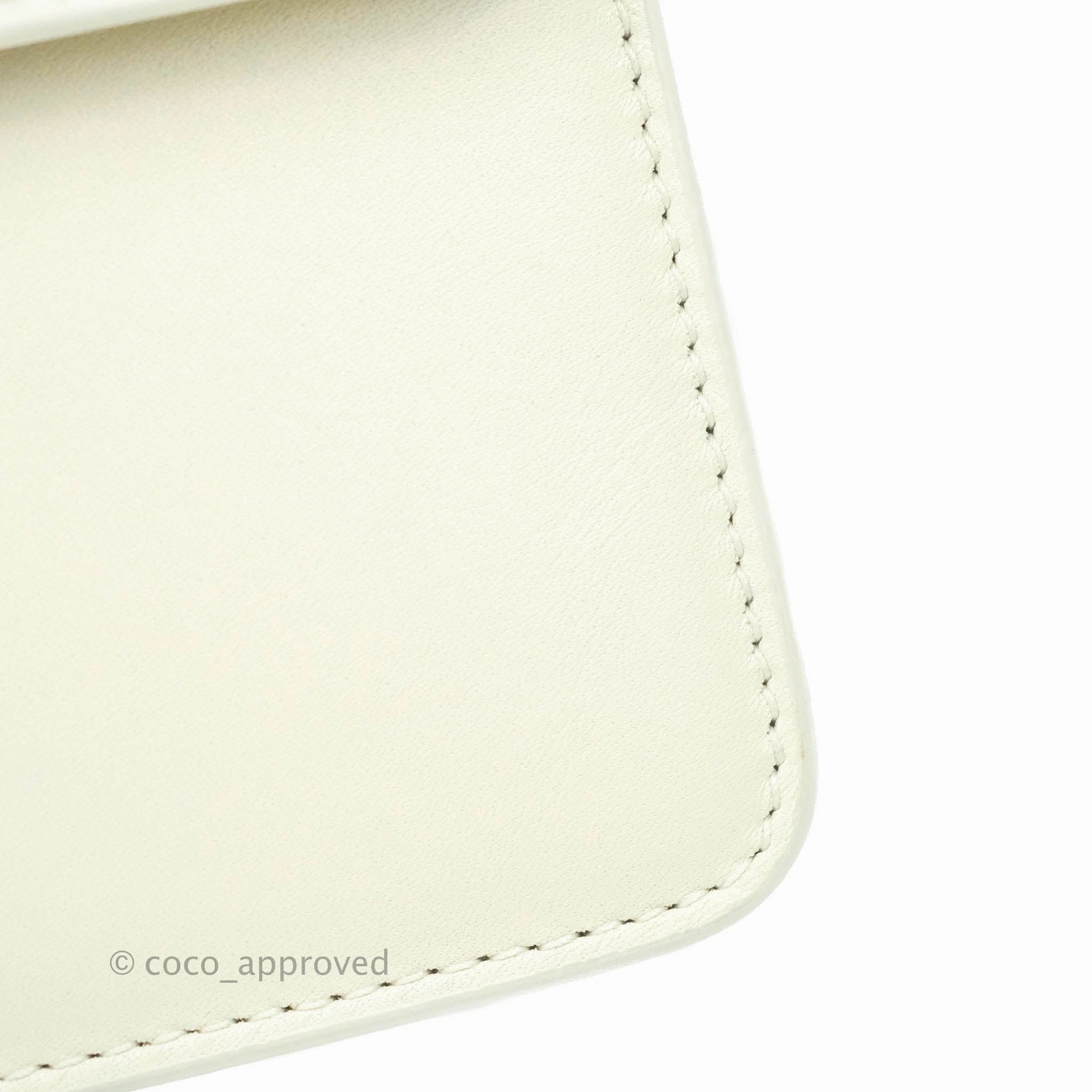 Christian Dior 30 Montaigne Bag White Calfskin Gold Hardware
