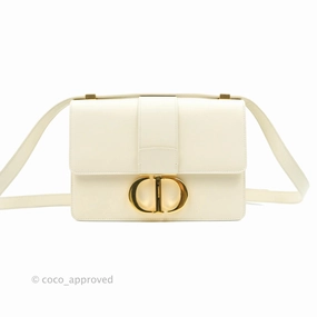 Christian Dior 30 Montaigne Bag White Calfskin Gold Hardware