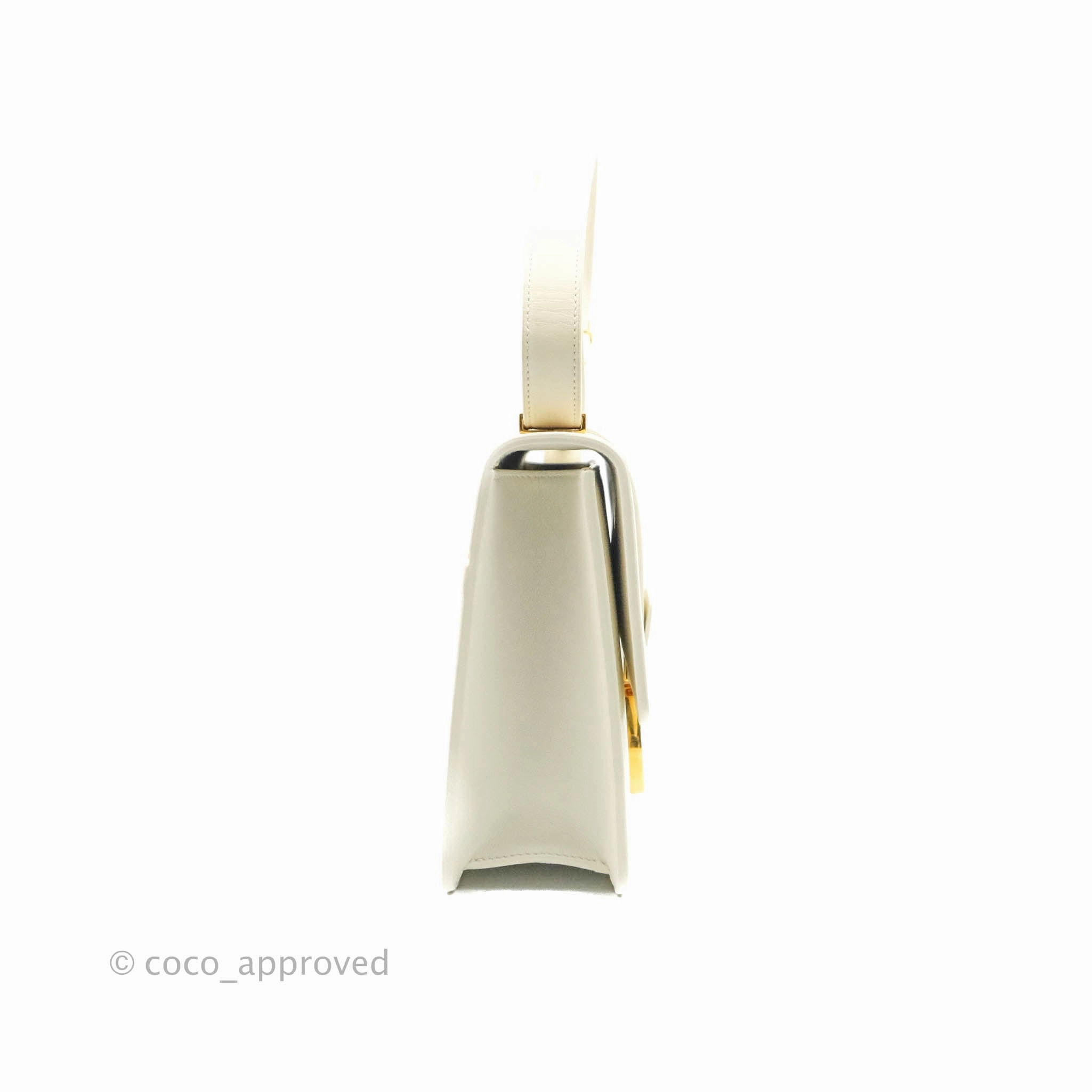 Christian Dior 30 Montaigne Bag White Calfskin Gold Hardware
