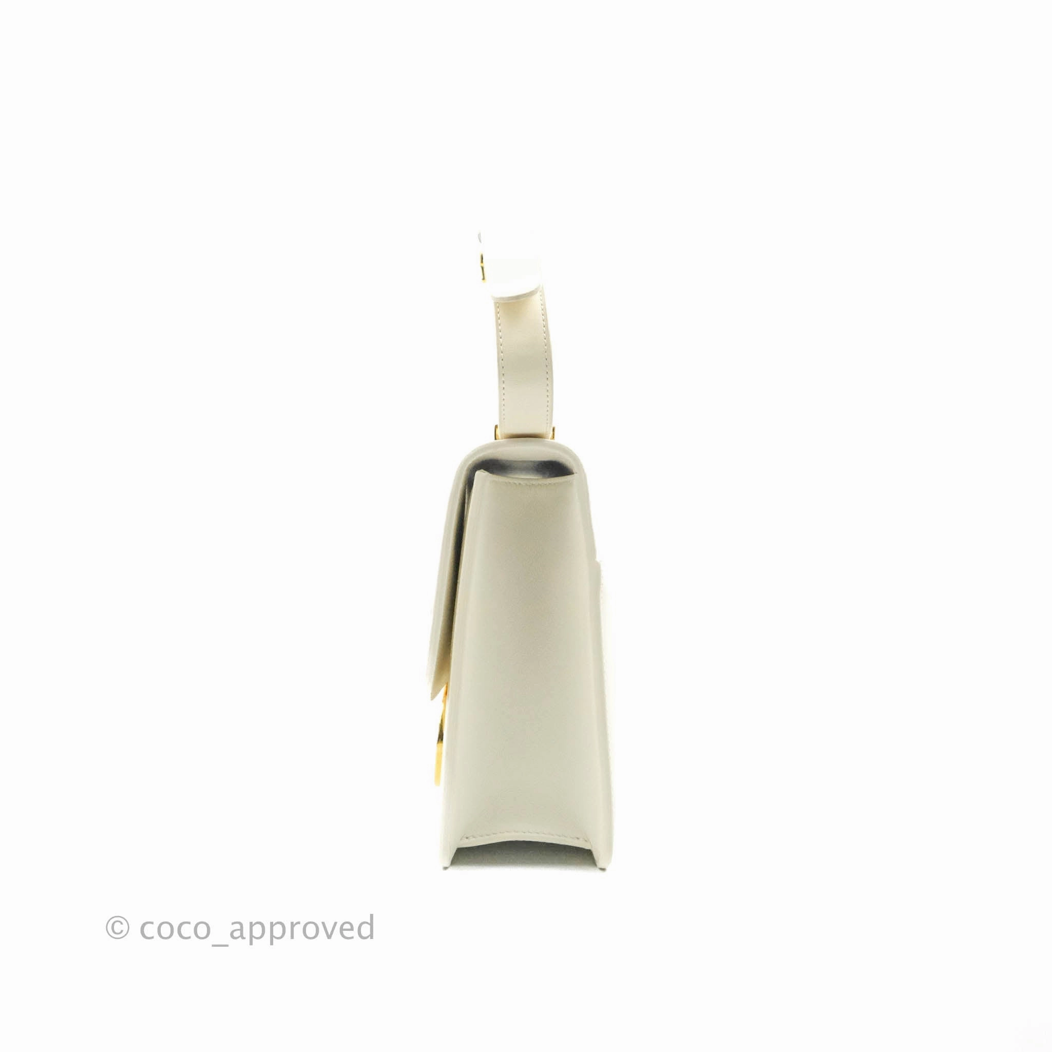Christian Dior 30 Montaigne Bag White Calfskin Gold Hardware