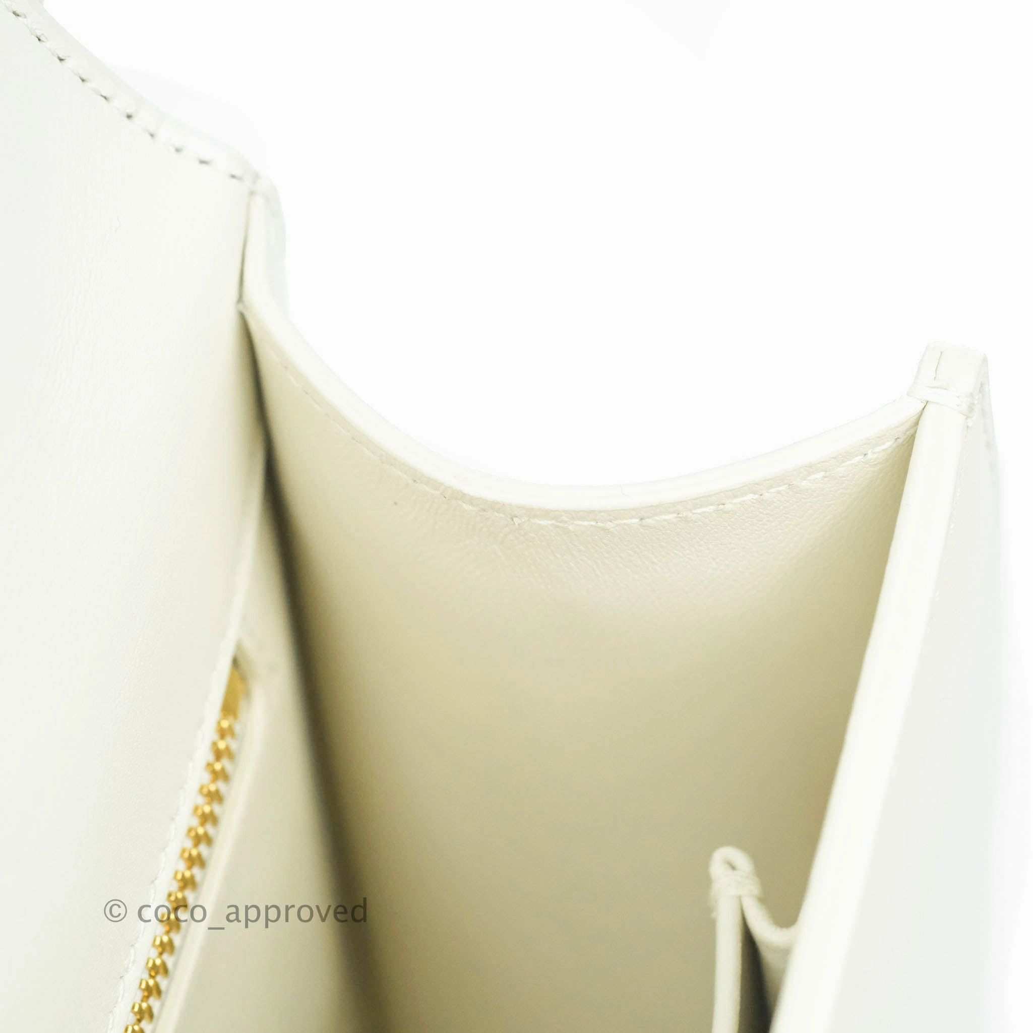 Christian Dior 30 Montaigne Bag White Calfskin Gold Hardware